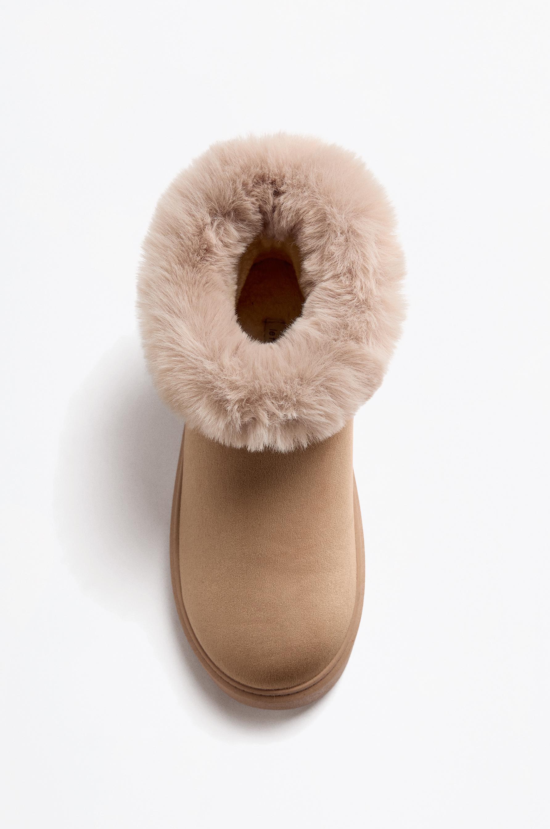 Lined fur ankle boots — BROWN