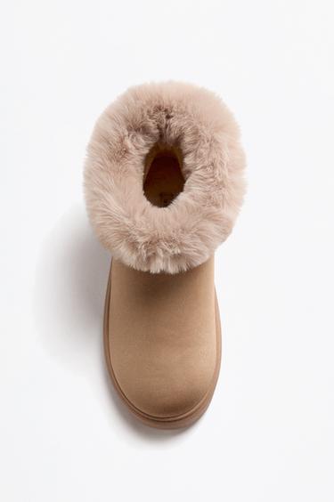 Faux fur lined ankle boot — BROWN 3