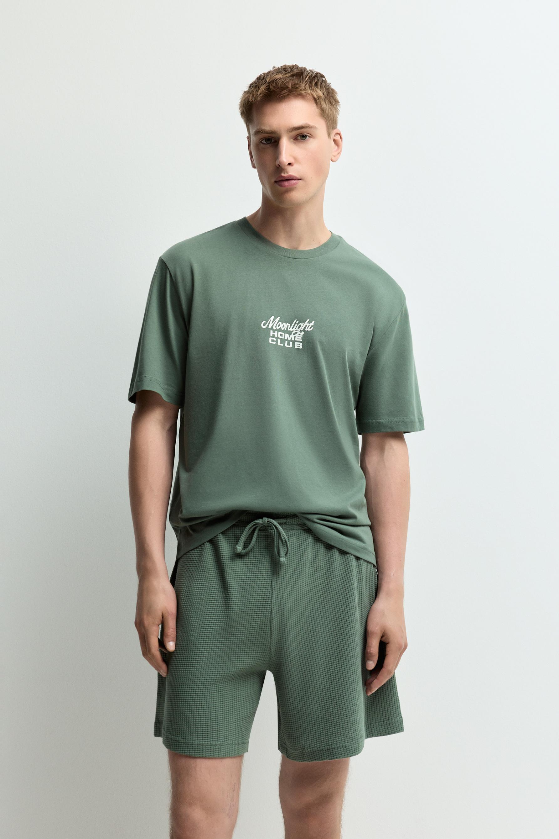 Short printed pyjamas — EMERALD GREEN