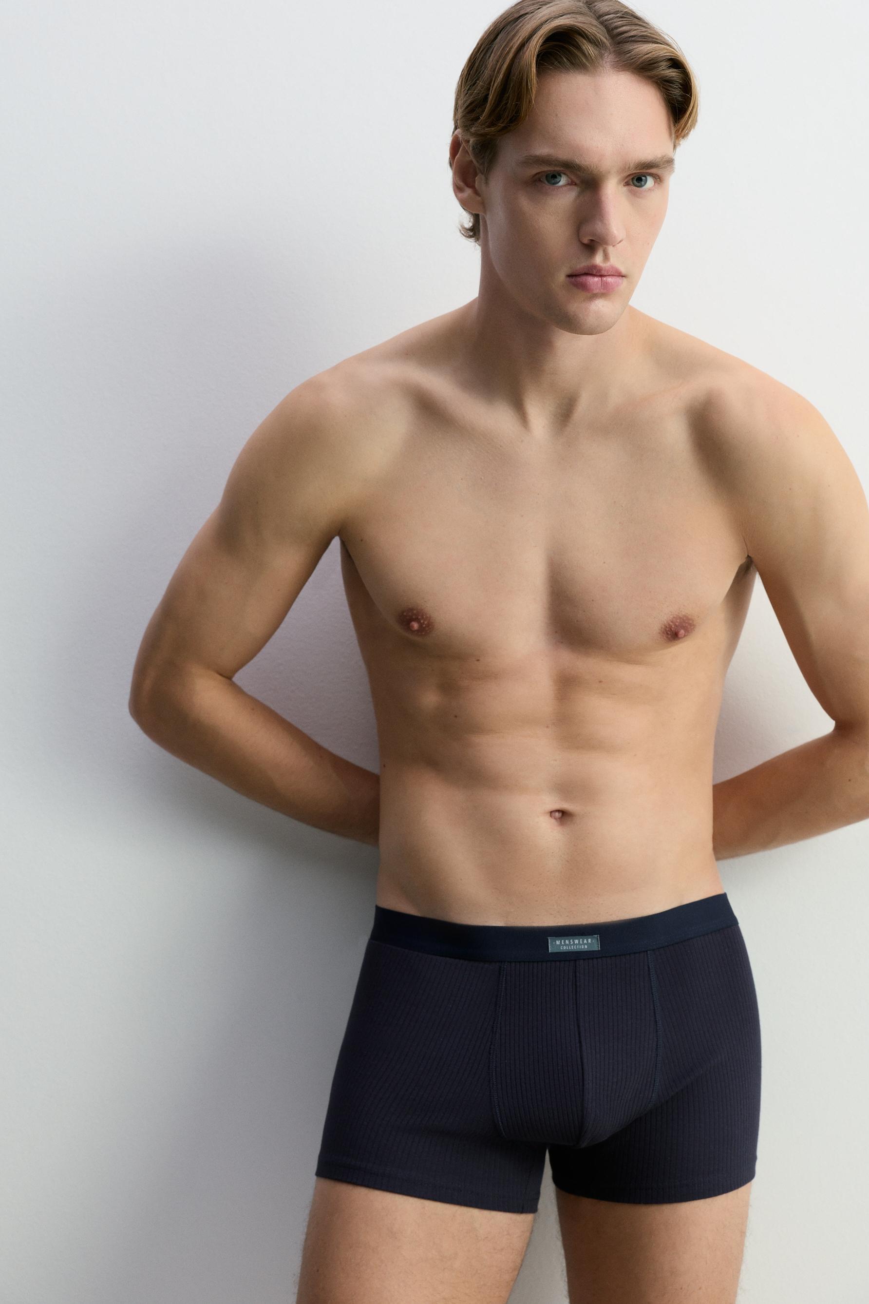 Ribbed boxers (Pack 3) — BLUE