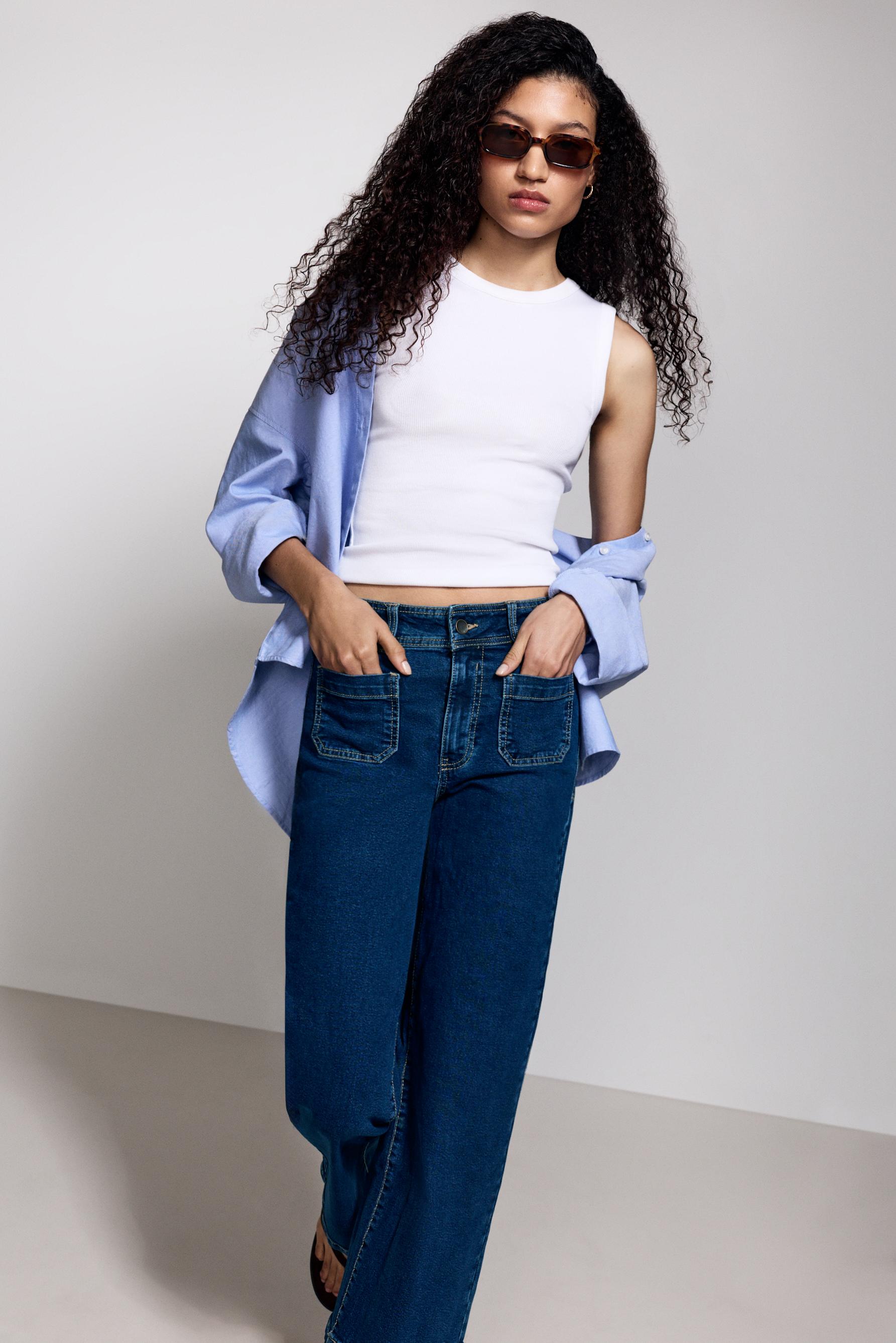 Stretch pocket jeans — DARK BLUE