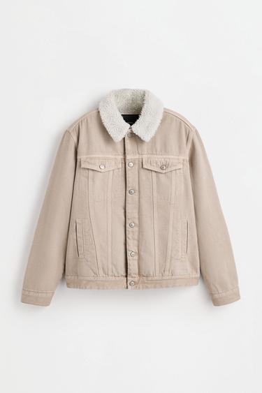 Shearling collar jacket — PALE OCHRE 6