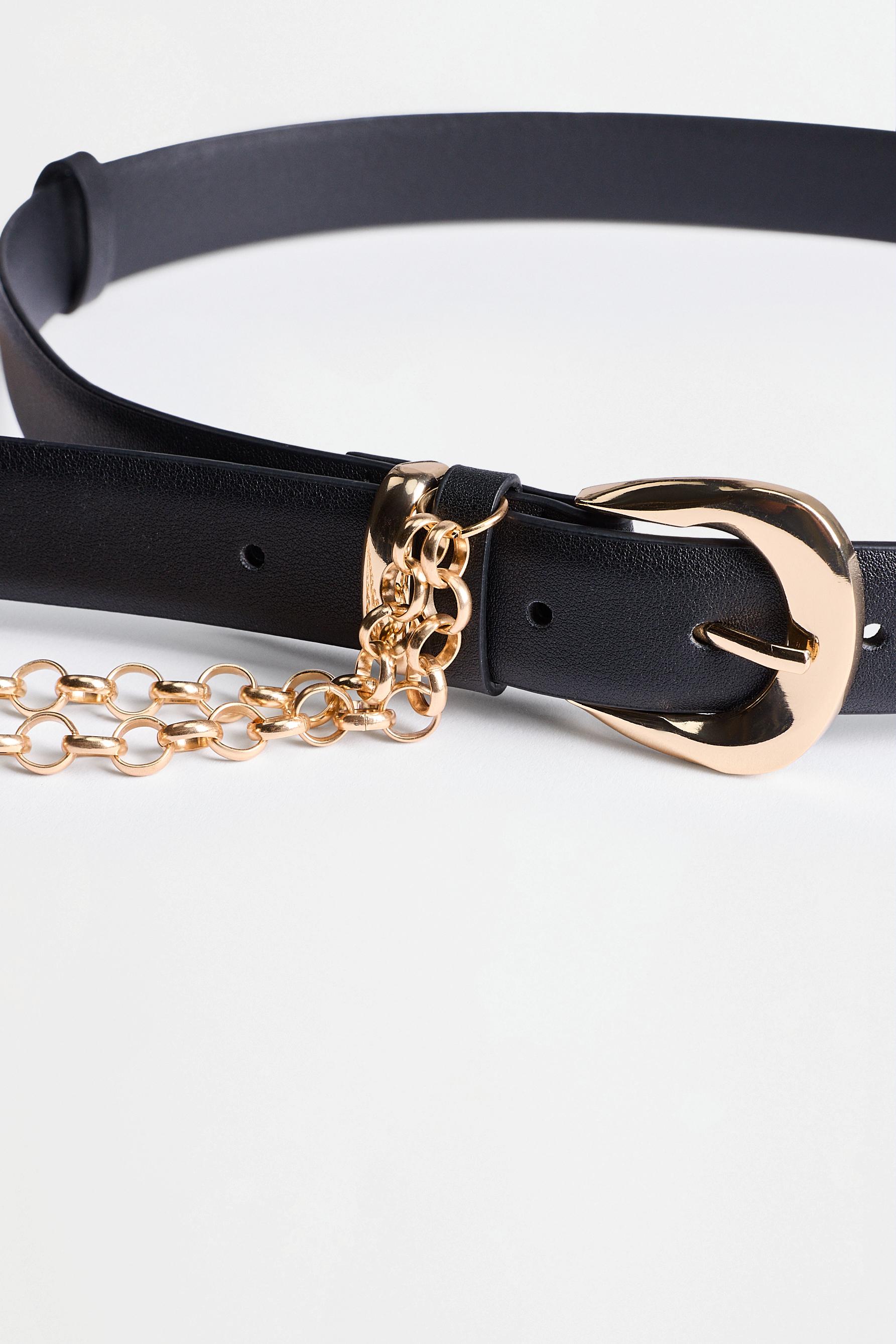 Chain detail belt — BLACK