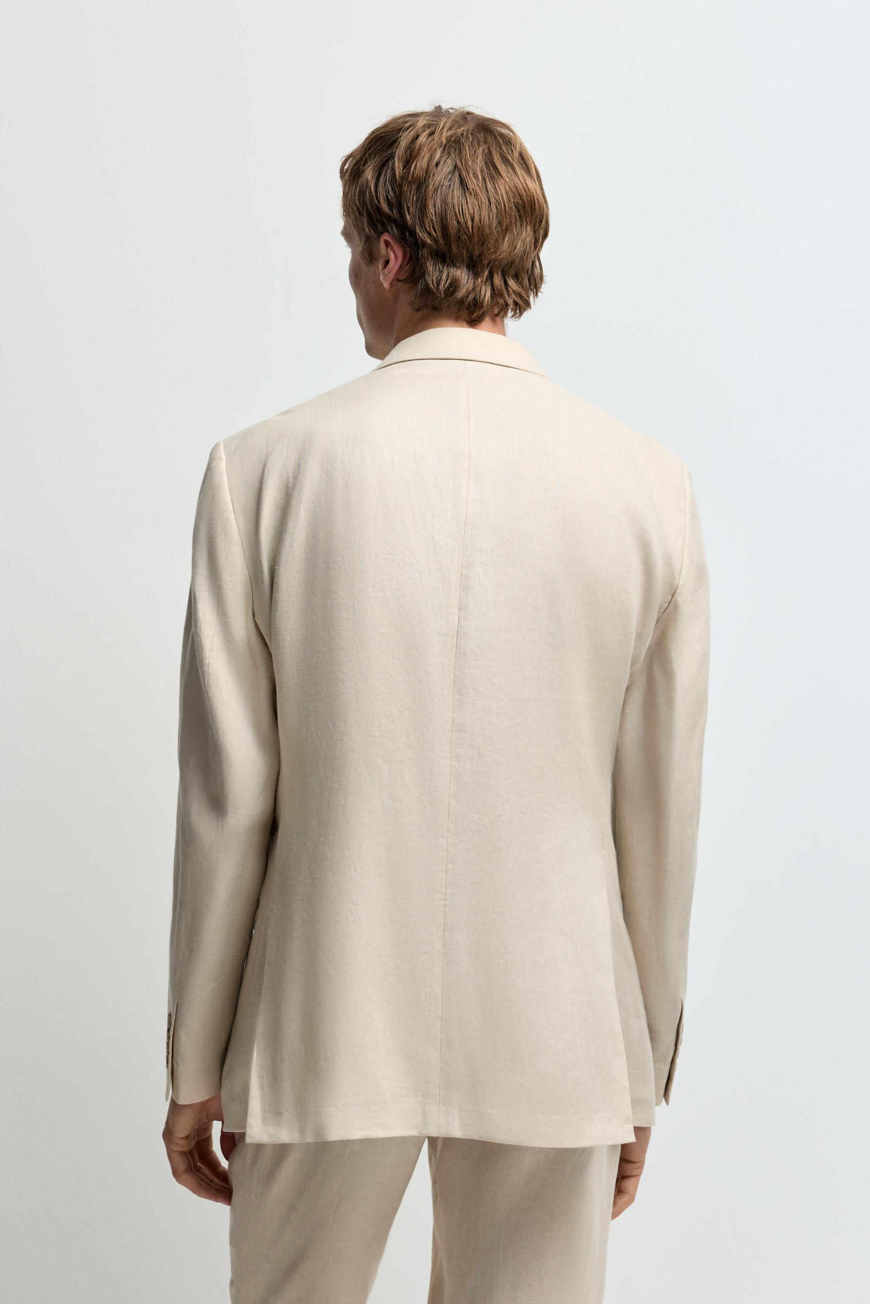 100% linen suit blazer — ECRU