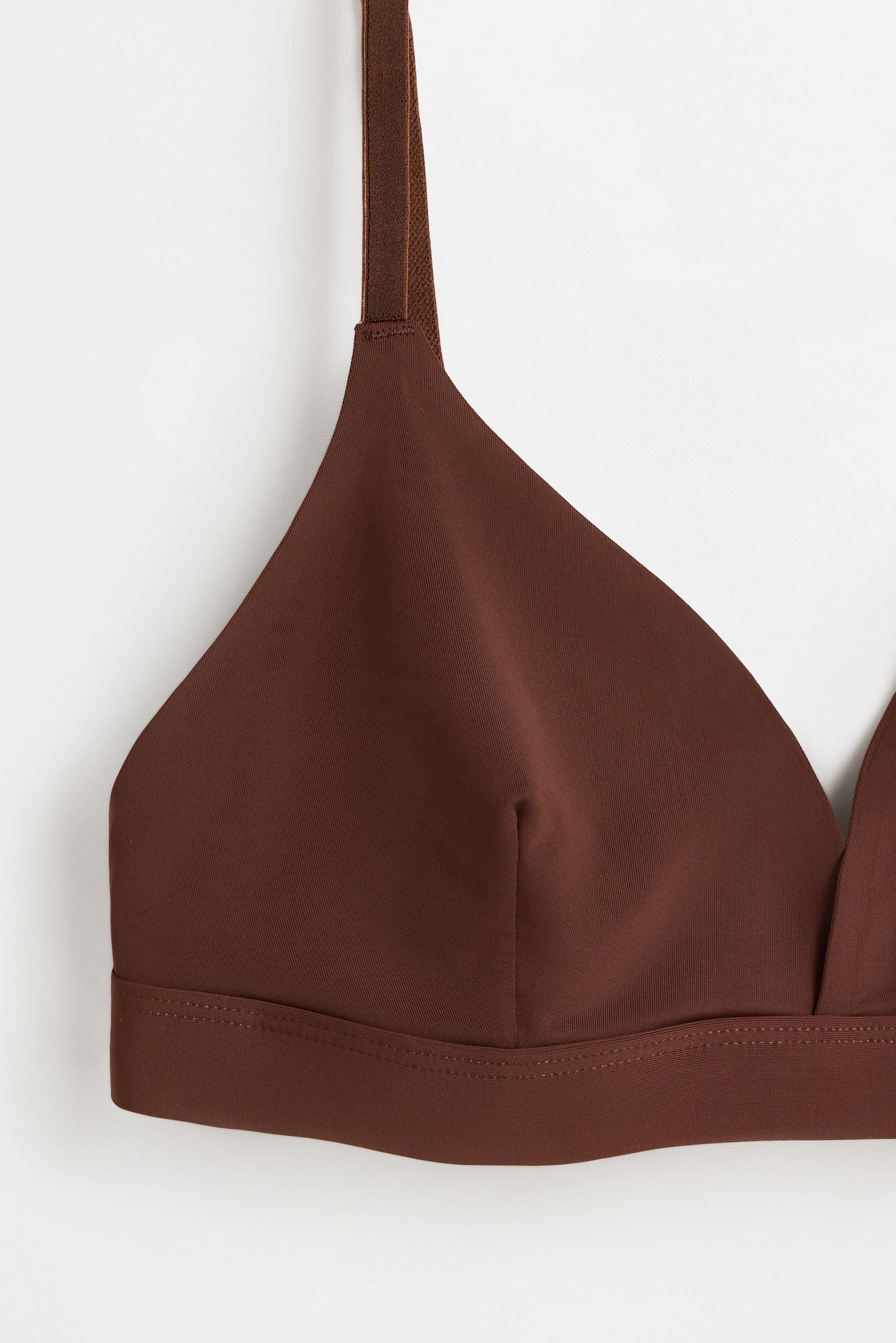 Microfibre triangle top bra pack — CHOCOLATE