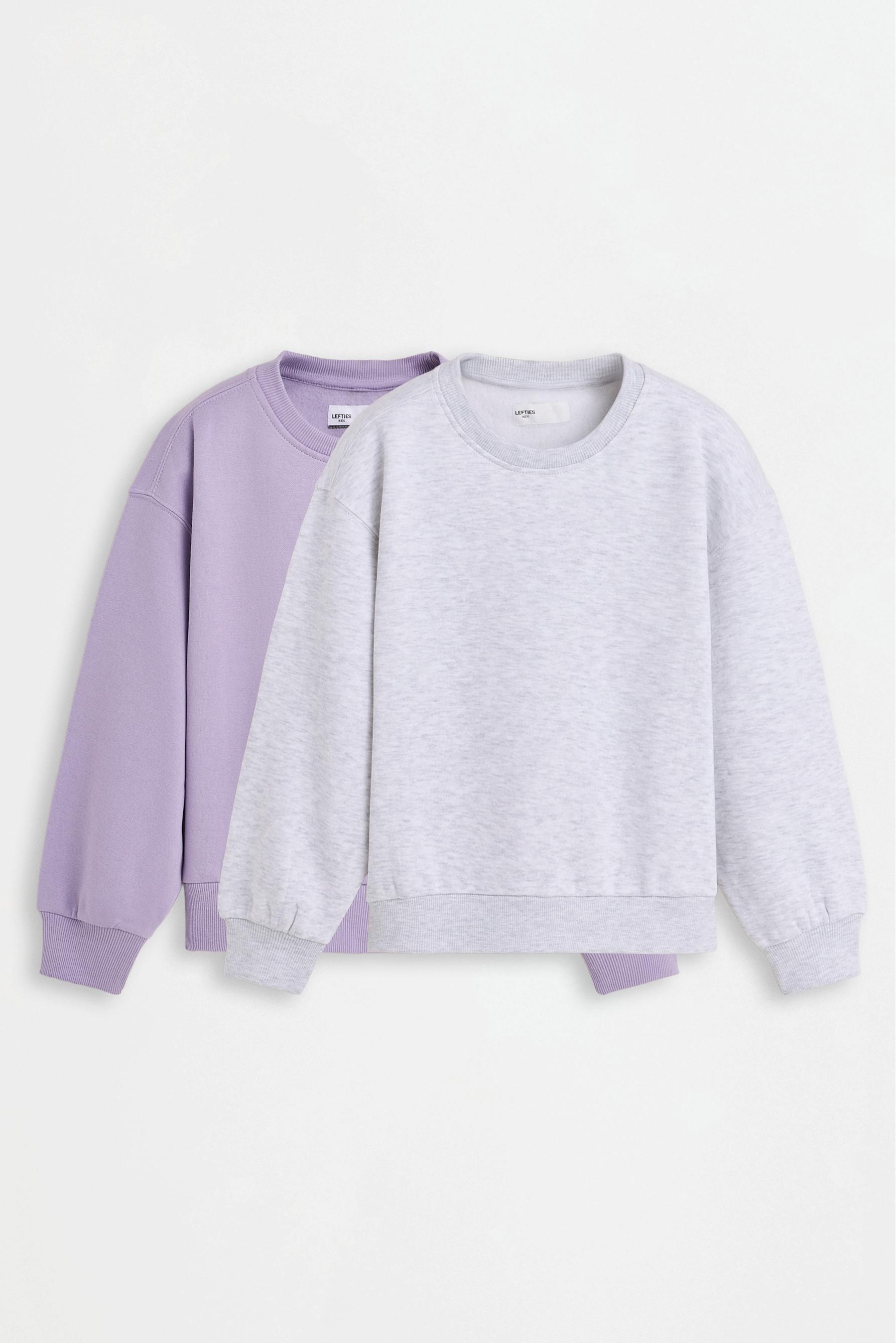 Pack of 2 plush sweatshirts — PALE GREY