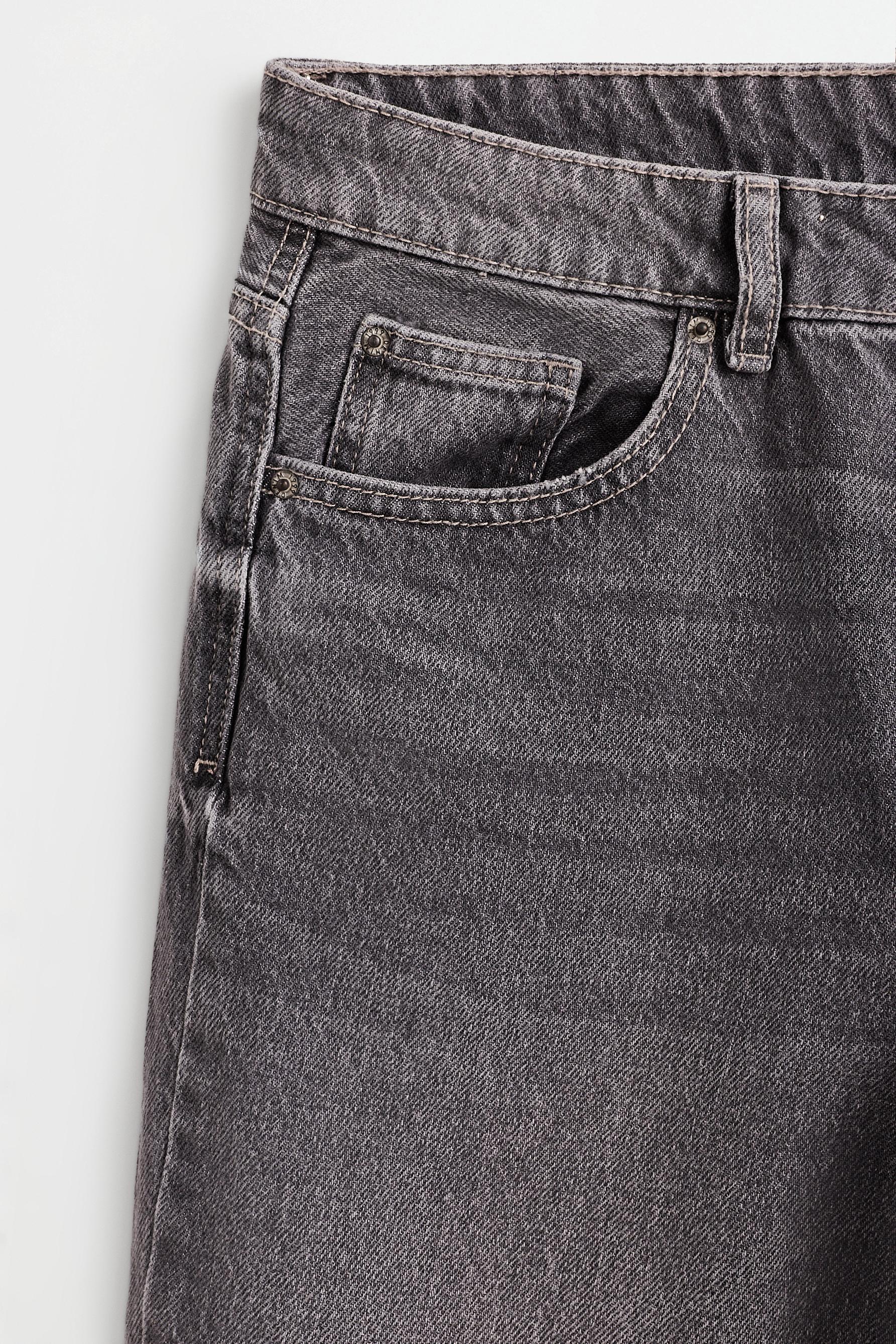 Slim fit wide-leg denim Bermuda shorts — GREY MARL