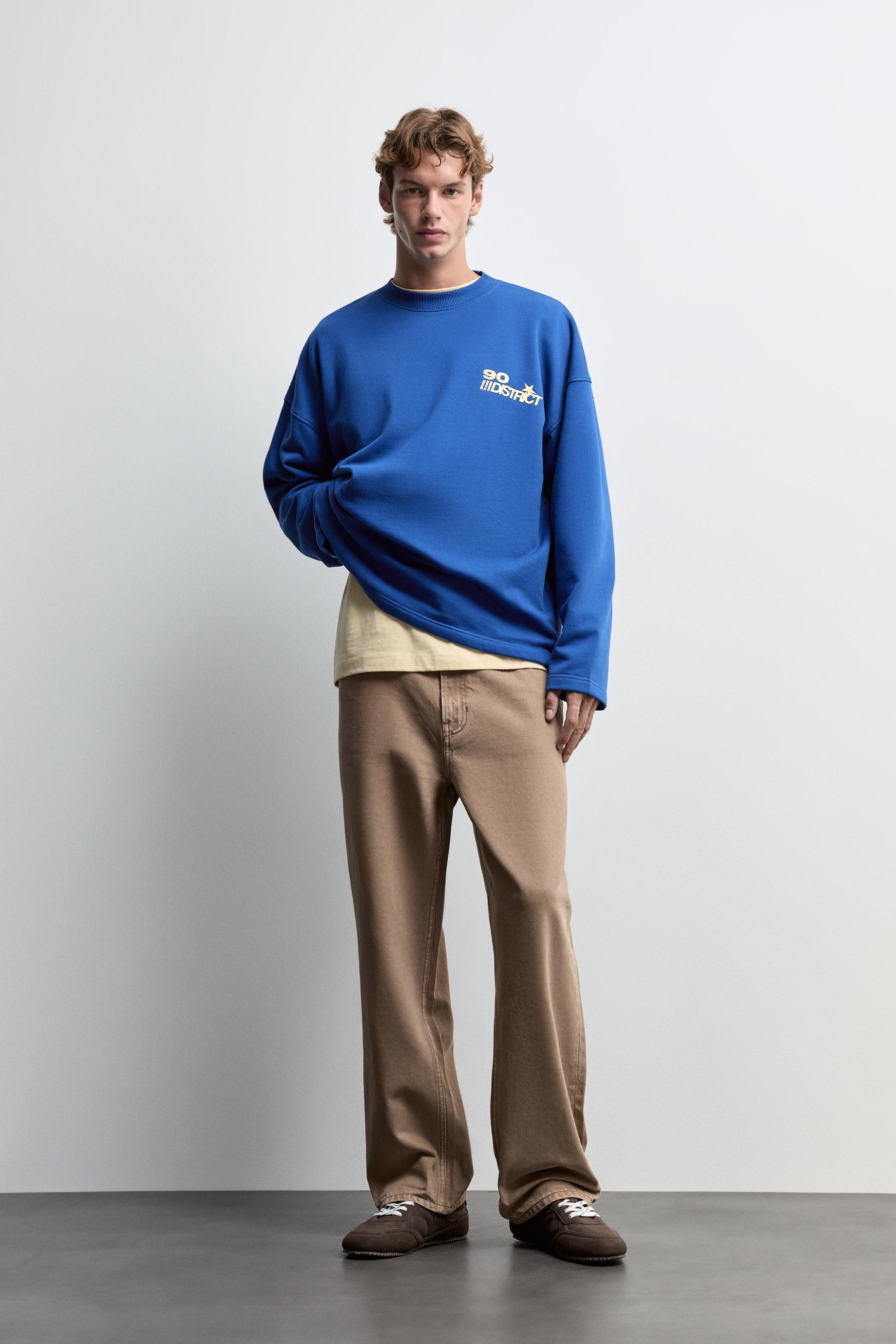 Printed sweatshirt — COBALT GREY