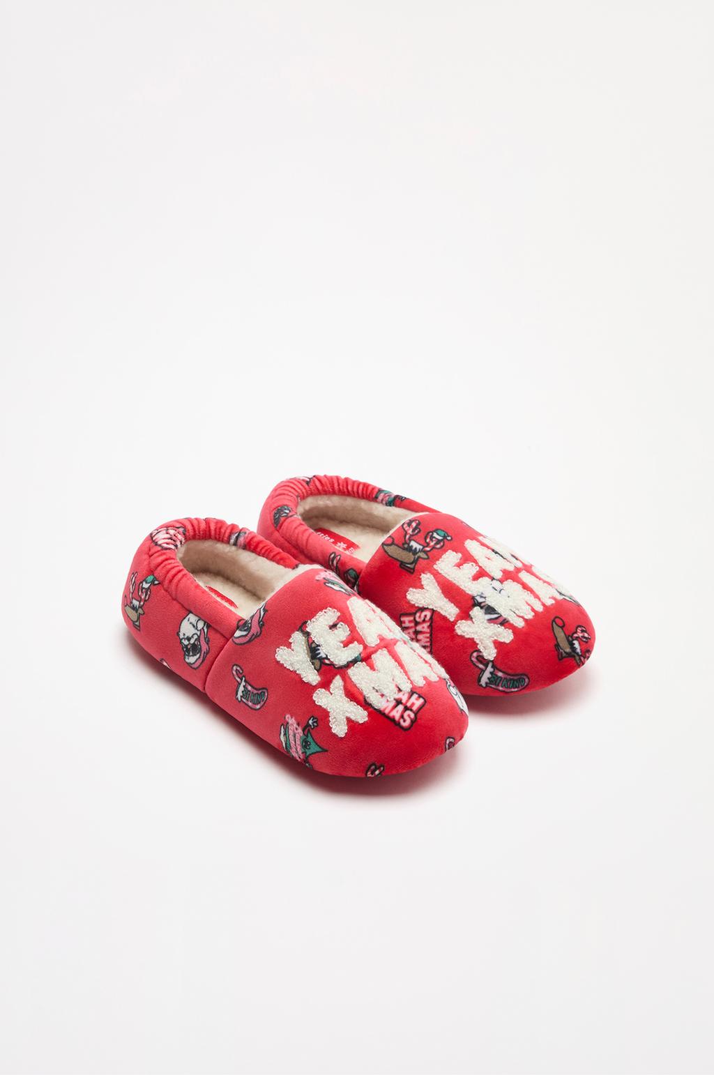 Kids | Faux fur Christmas house slippers