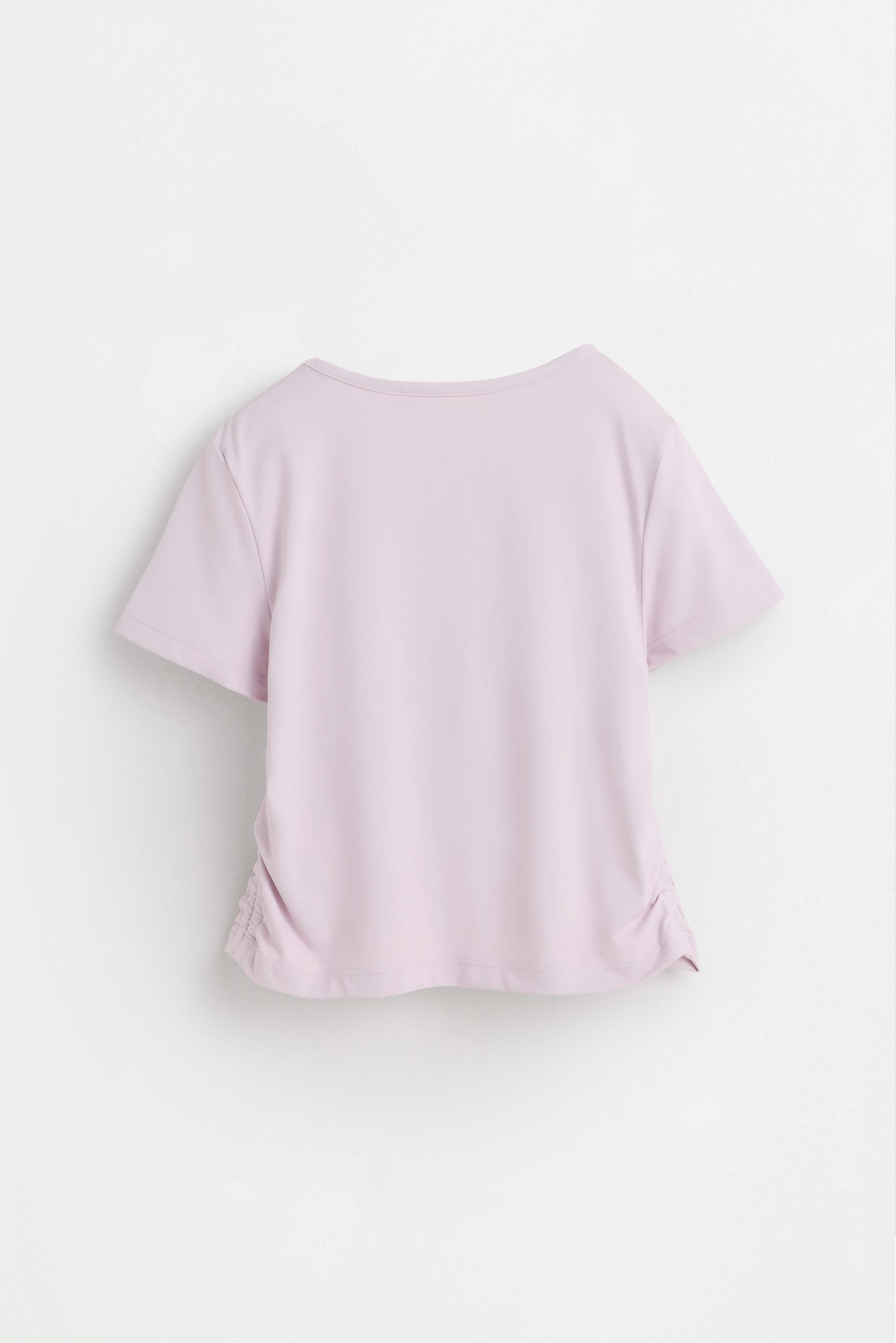 Ruched sports T-shirt — PALE MAUVE