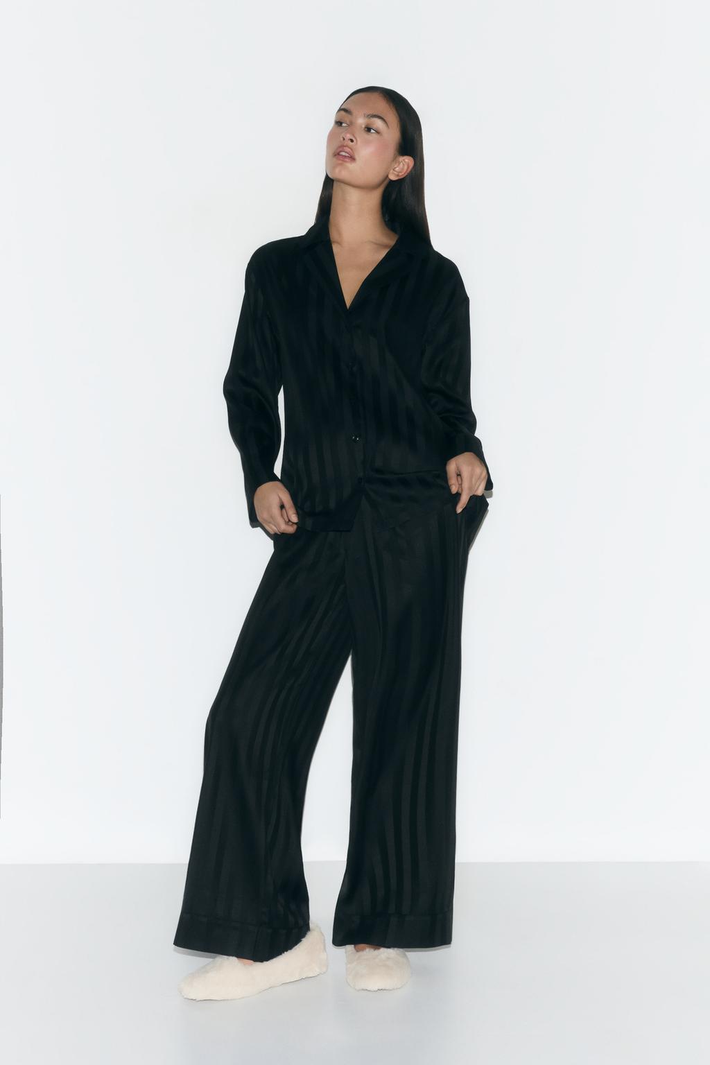 Pijama satinado rayas