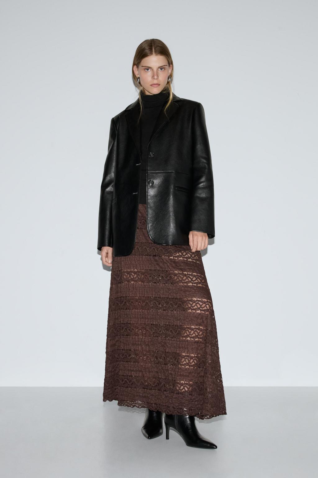 Lace midi skirt