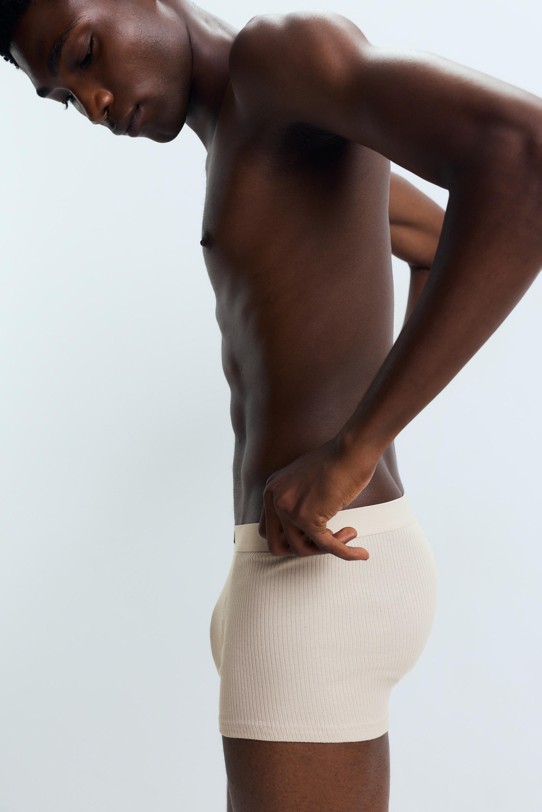 Ribbed boxers (Pack 3) — ECRU