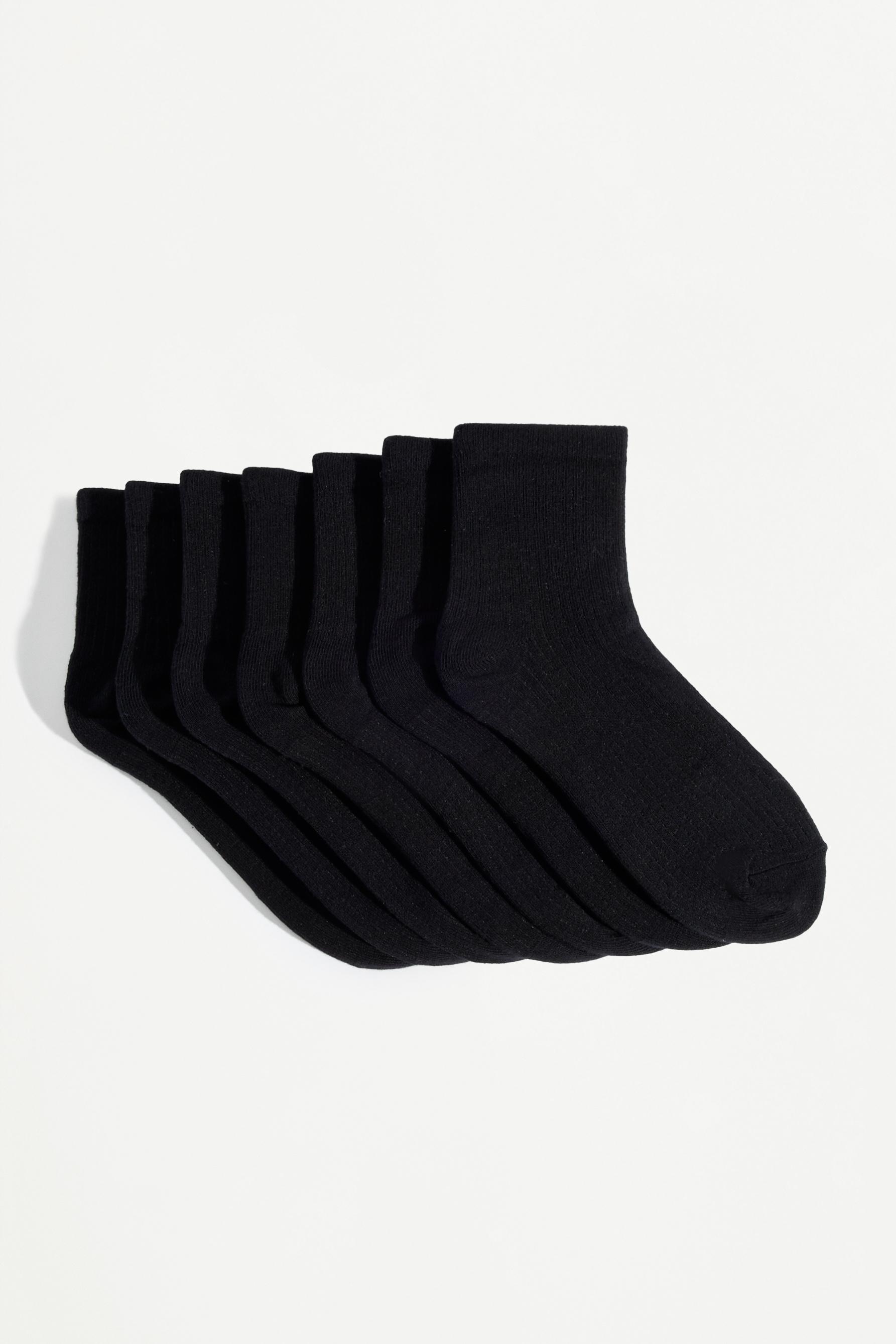 Short Socks (7-Pack) — BLACK