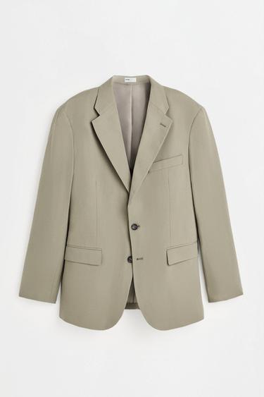 Cotton and linen blend blazer — GREEN 6
