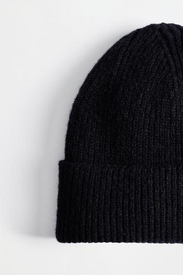 Ribbed knit beanie — BLACK 3