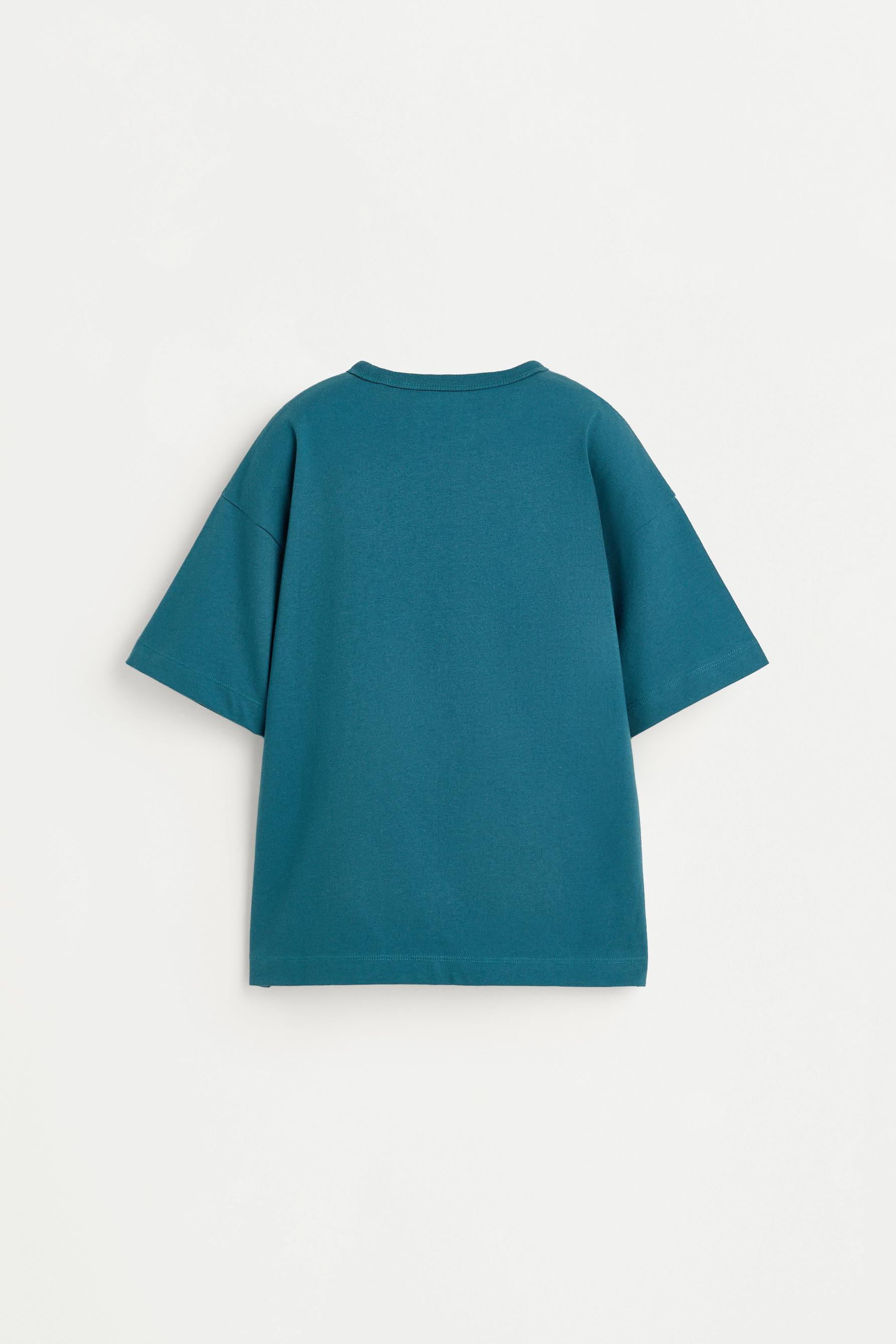 Printed T-shirt — STEEL BLUE