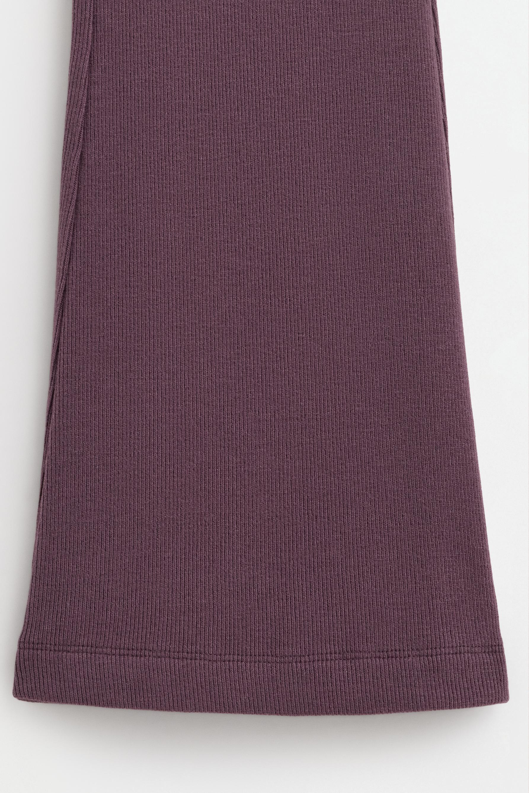 Bias cut bell bottom leggings — AUBERGINE