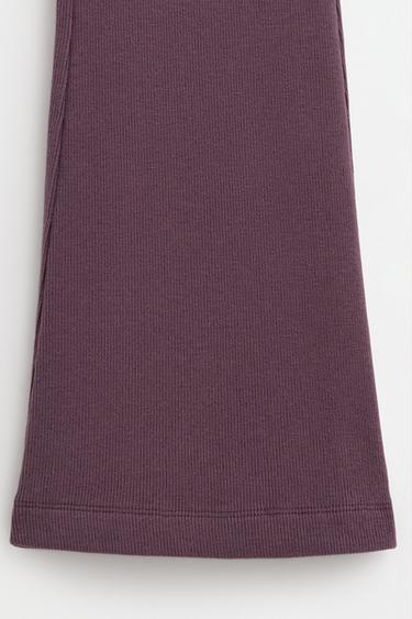 Bias cut bell bottom leggings — AUBERGINE 5