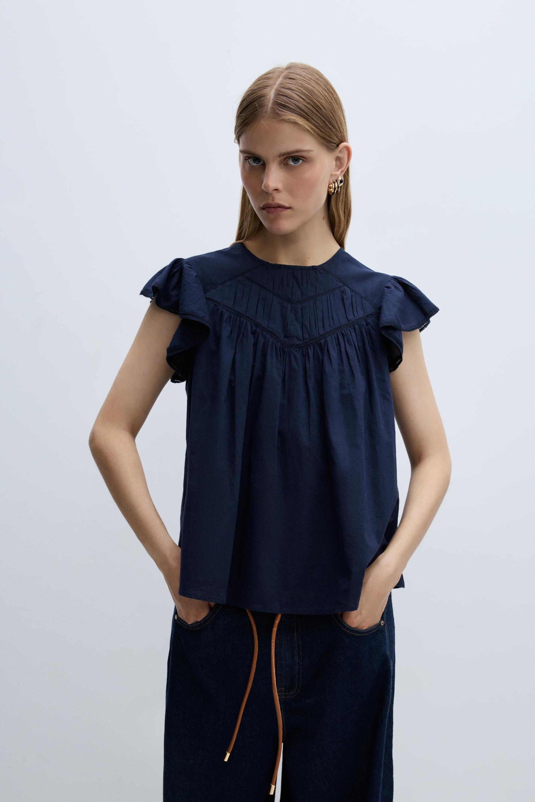Blusa volantes encaje