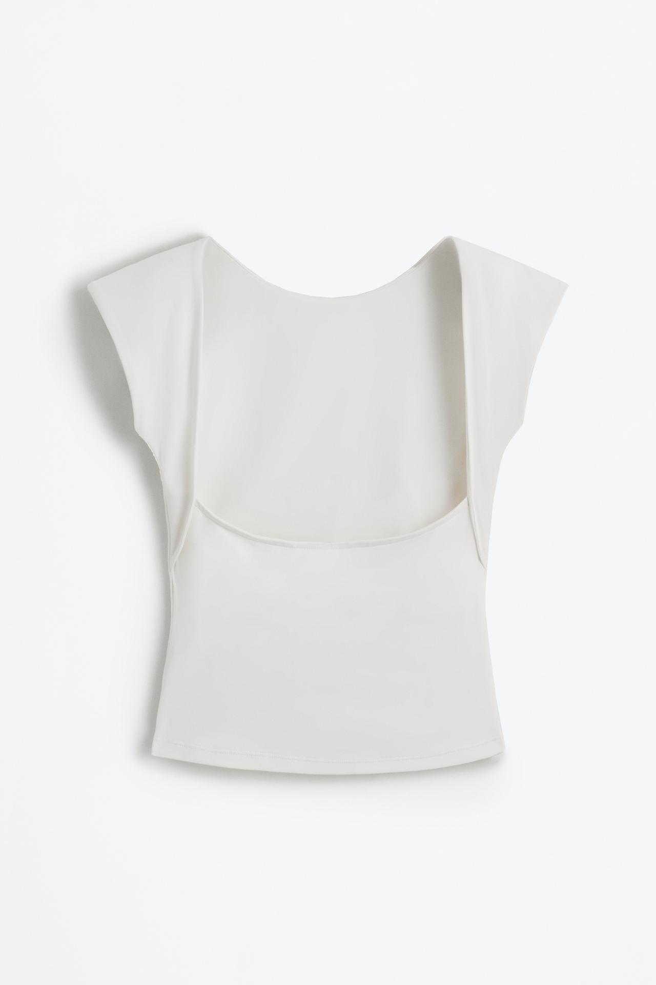 Polyamide T-shirt with open back — WHITE
