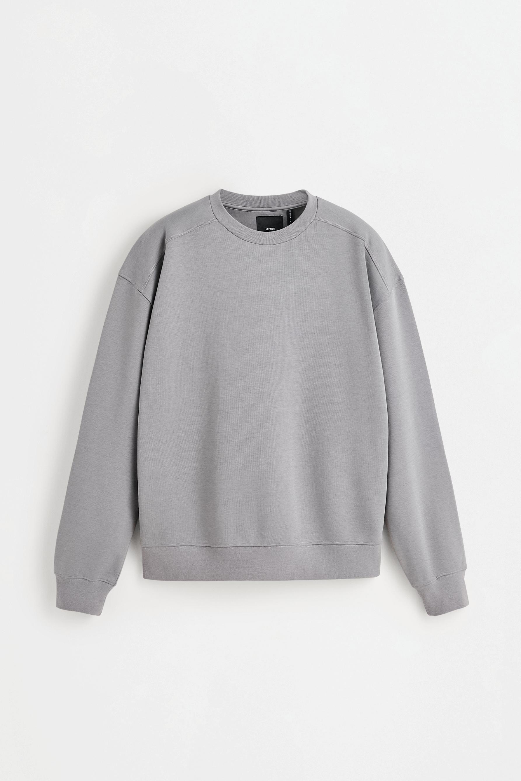 Round neck interlock sweatshirt — MEDIUM GREY