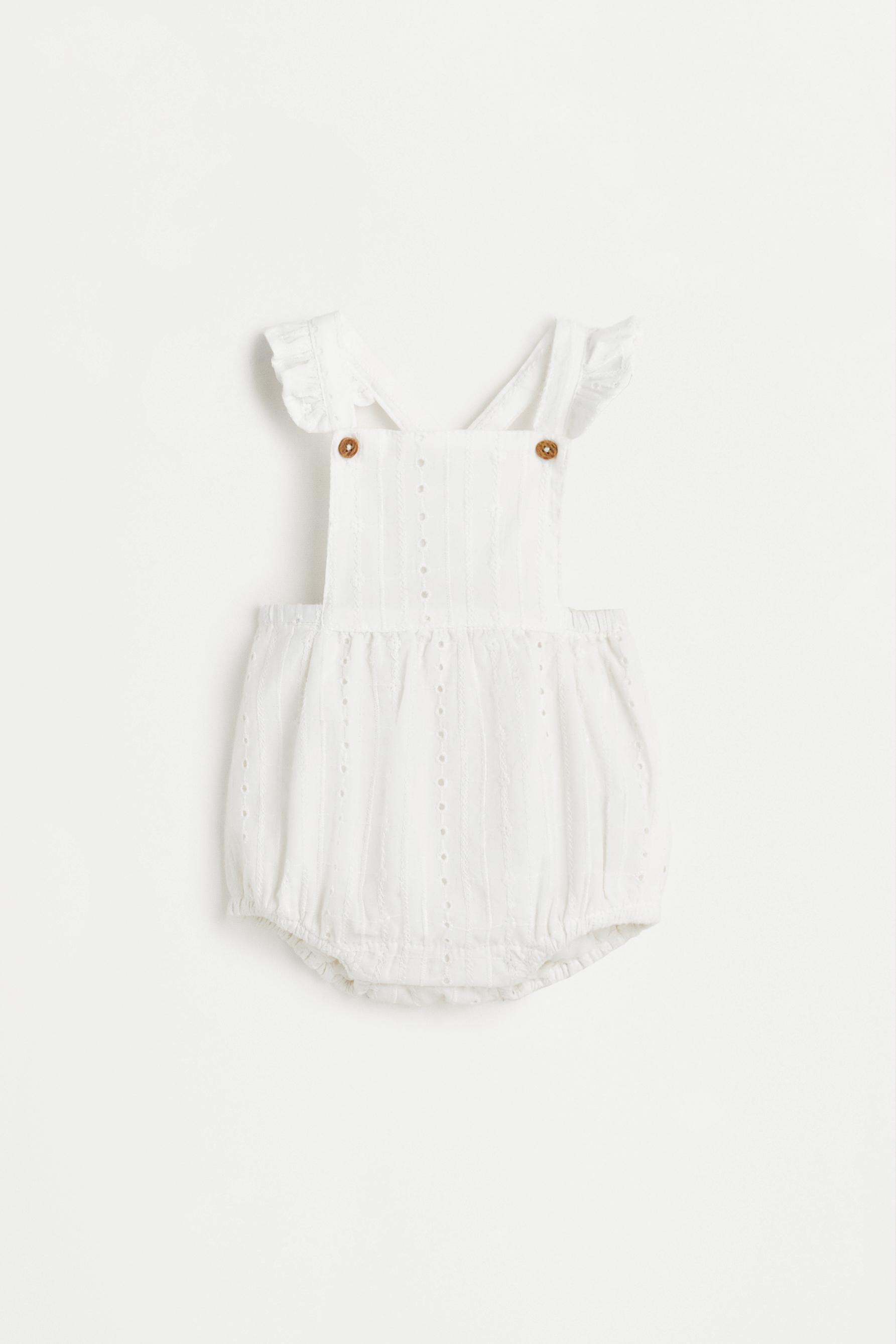 Swiss embroidered romper — ECRU