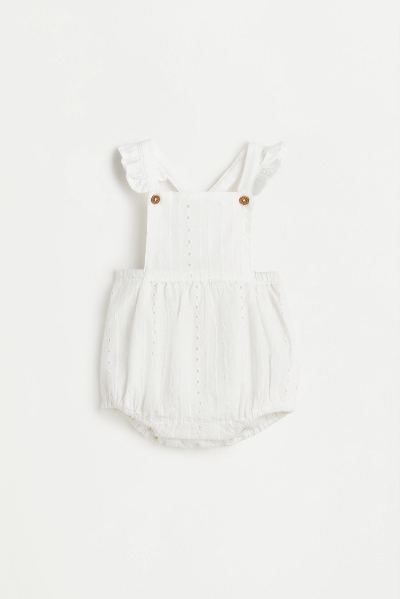 Swiss embroidered romper — ECRU