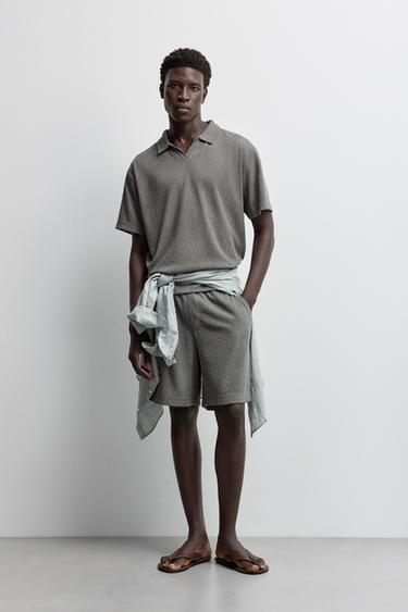 Rustic texture polo shirt — MEDIUM GREEN 2