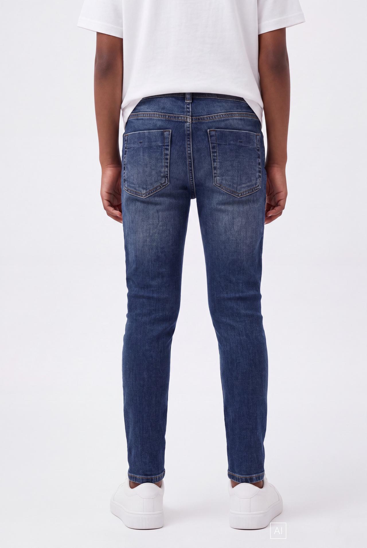 Faded skinny jeans — DARK BLUE
