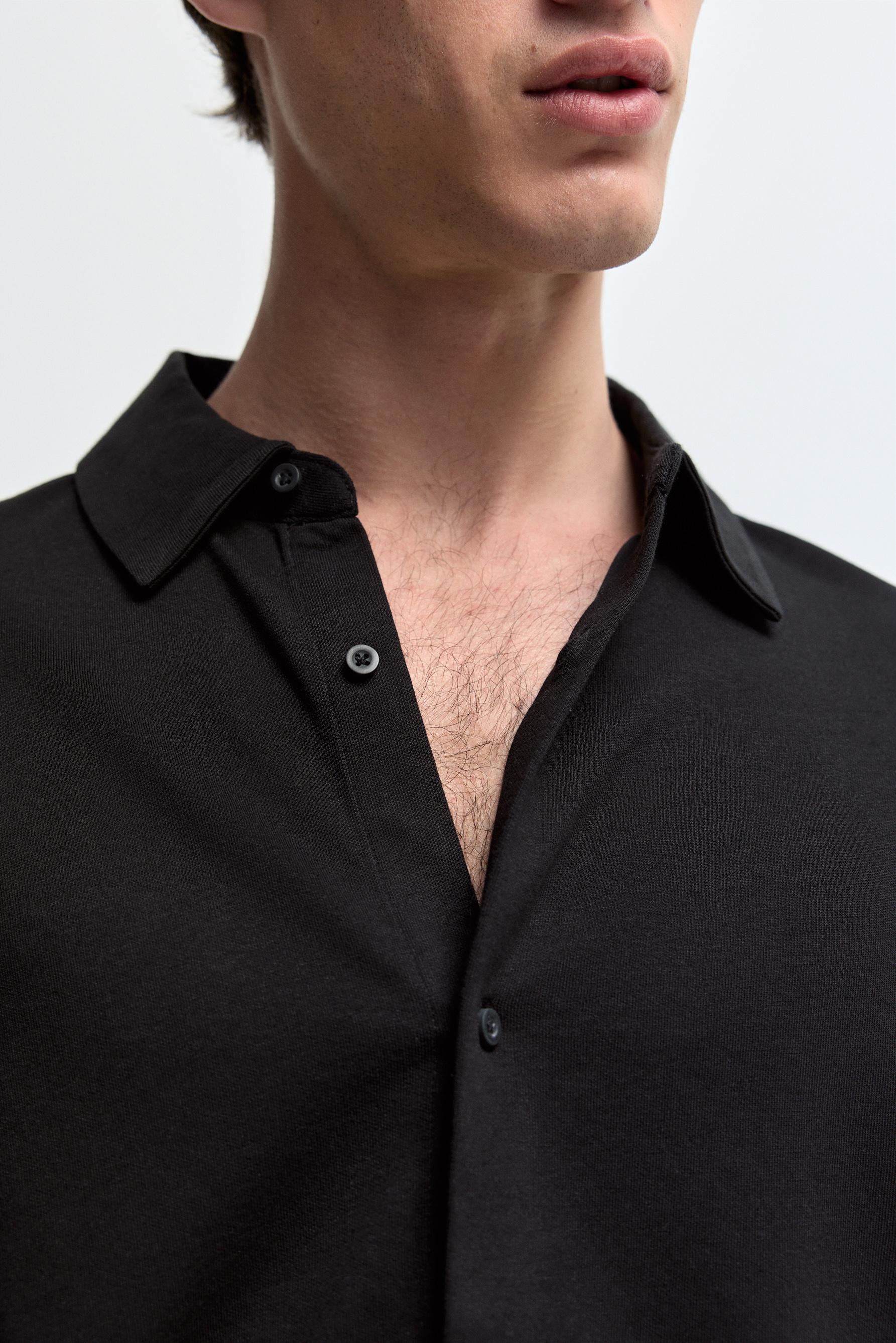 Interlock shirt — BLACK