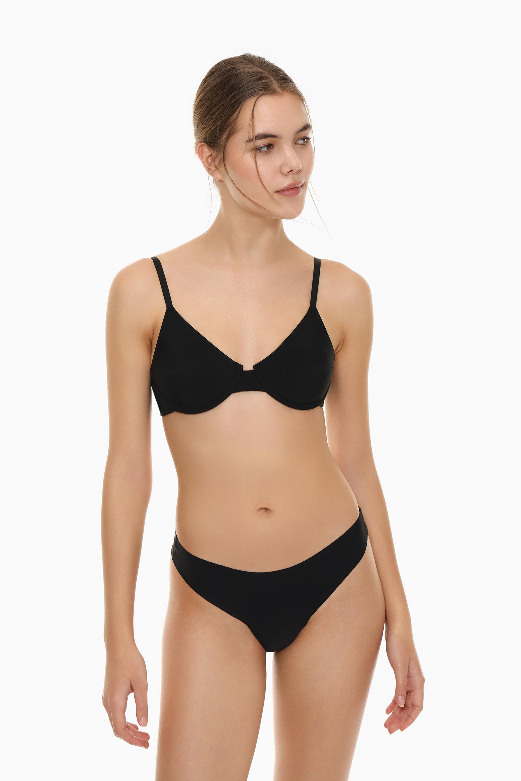 3-Pack of microfibre thongs — BLACK
