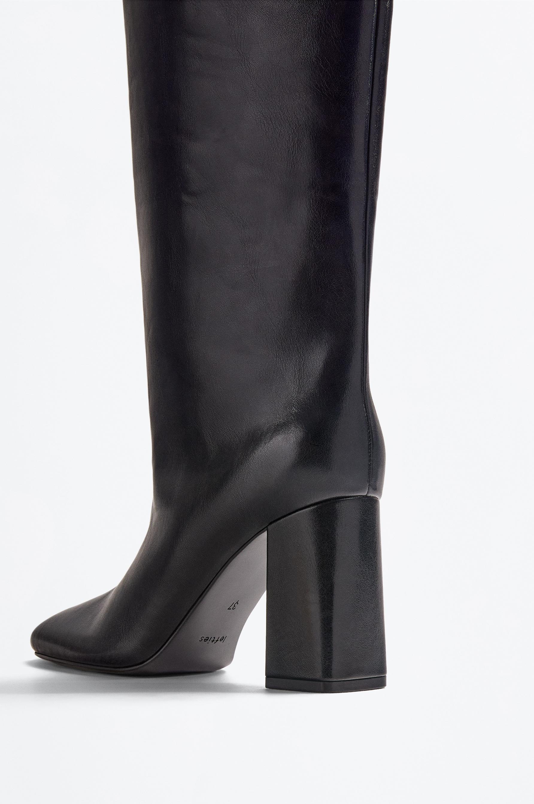 Knee-high heeled boots — BLACK