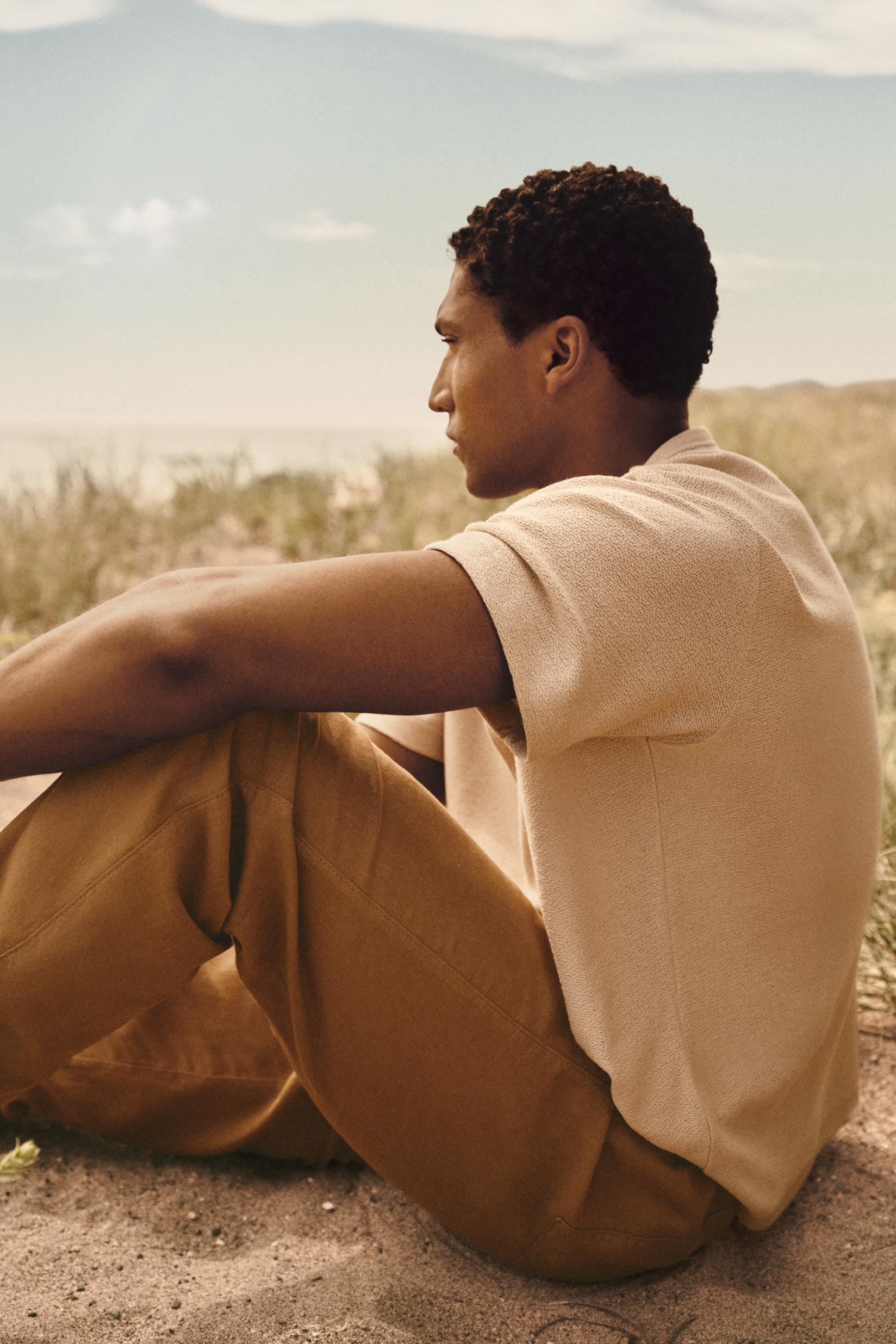 Rustic henley T-shirt — OFF WHITE