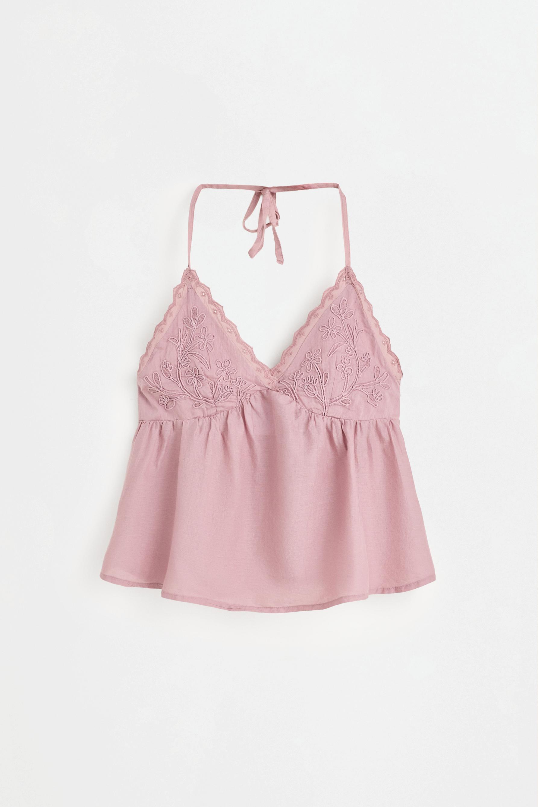 Embroidered top — FADED PINK