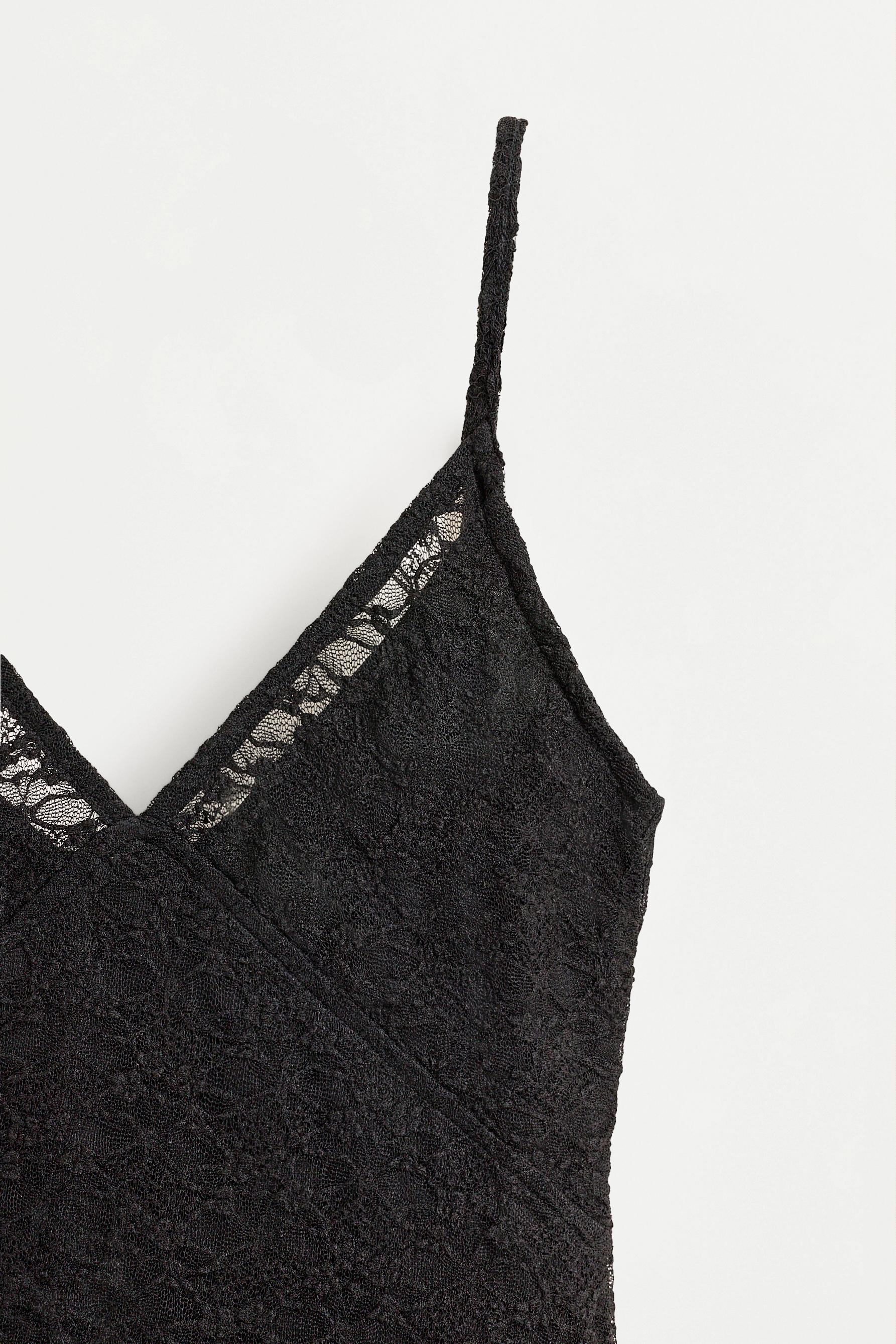 Lace bodysuit — BLACK