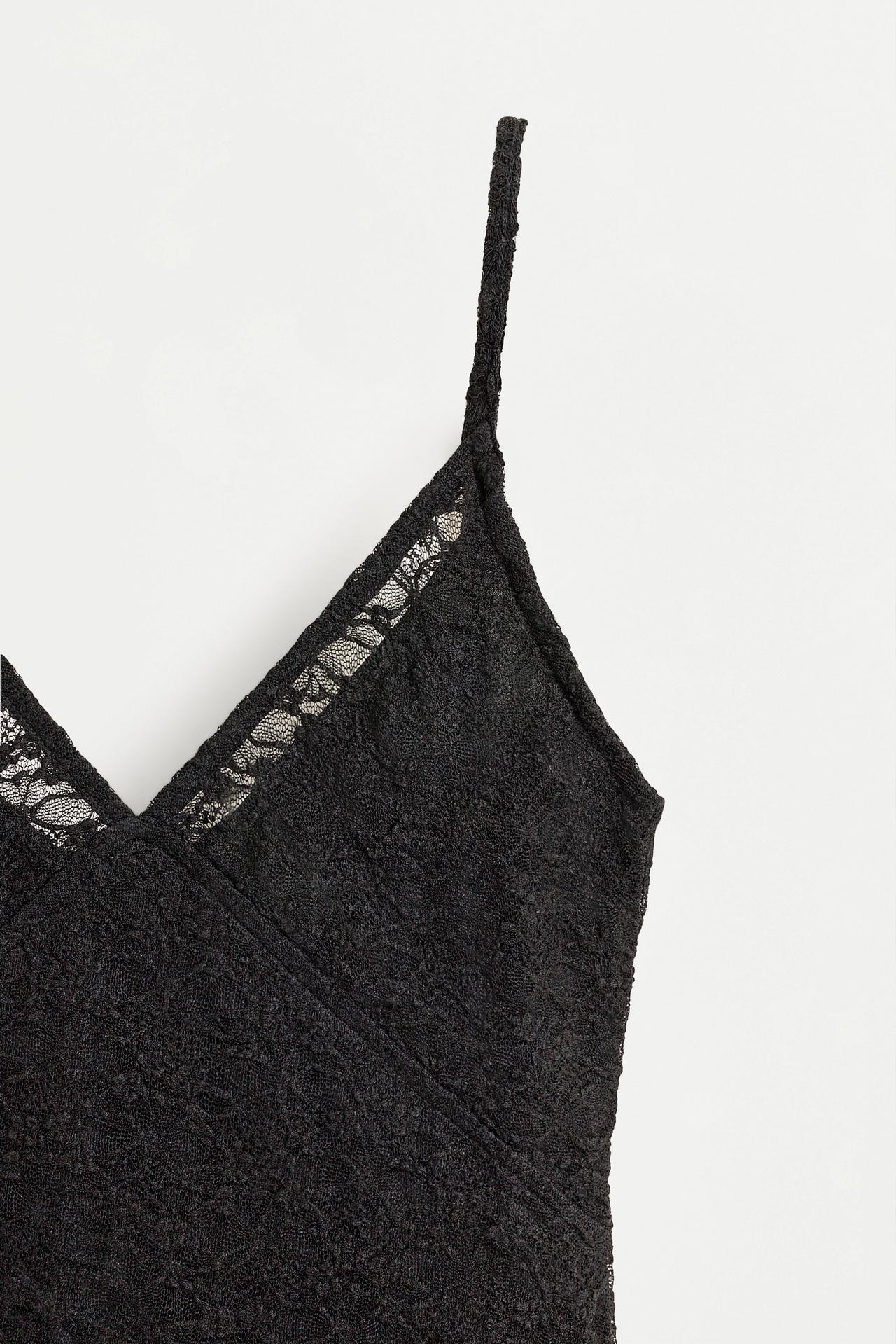 Lace bodysuit — BLACK