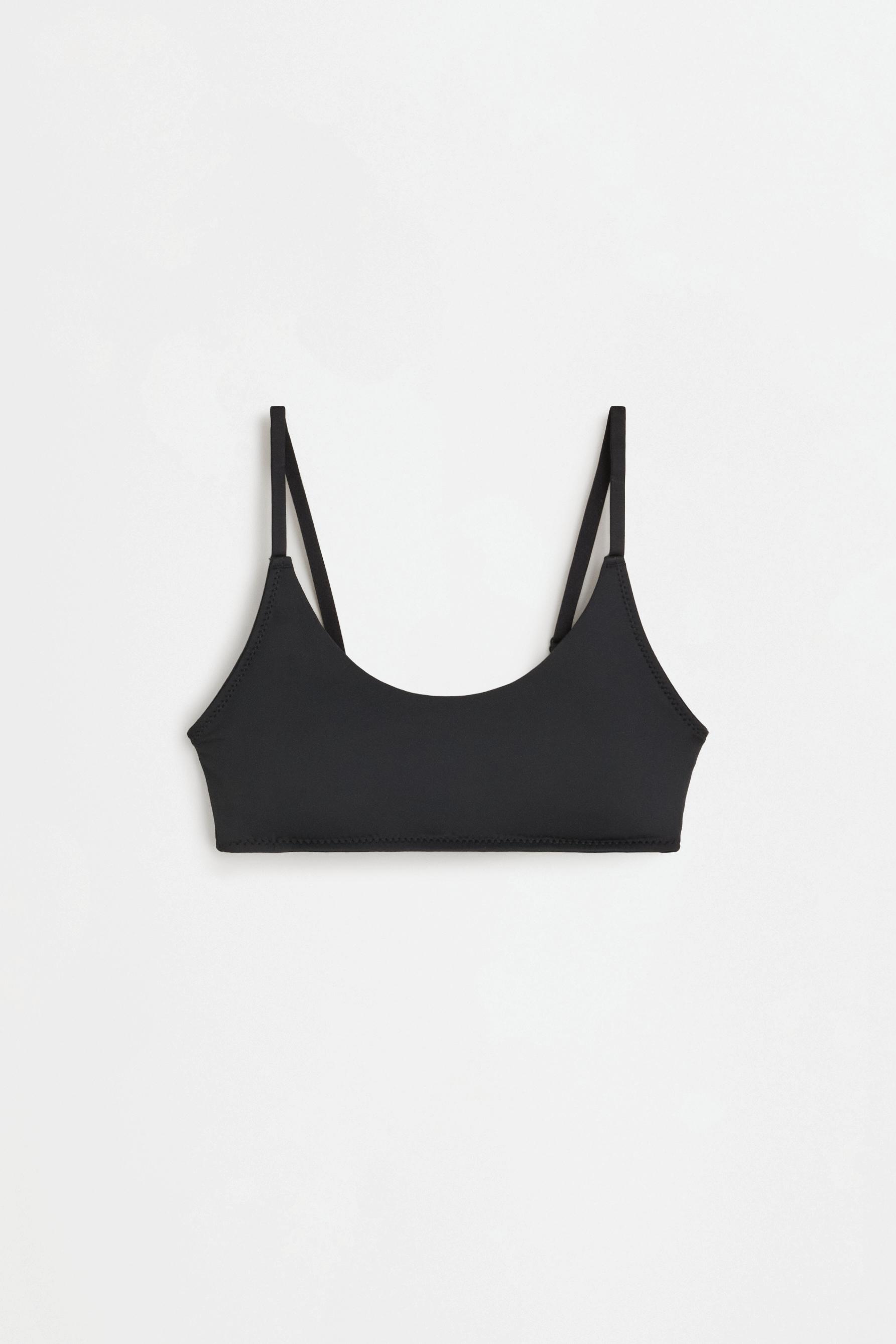 Microfibre crop top — BLACK