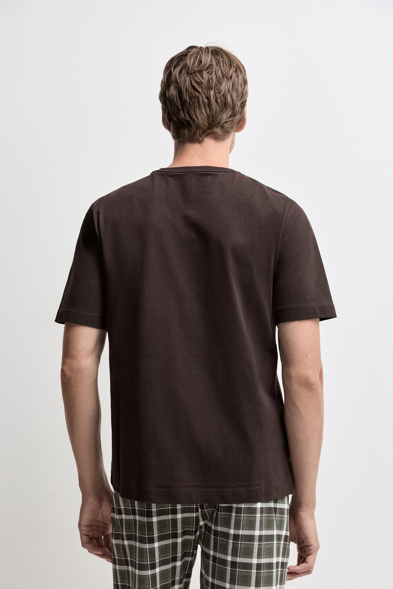 Long Printed Pajamas — DARK BROWN