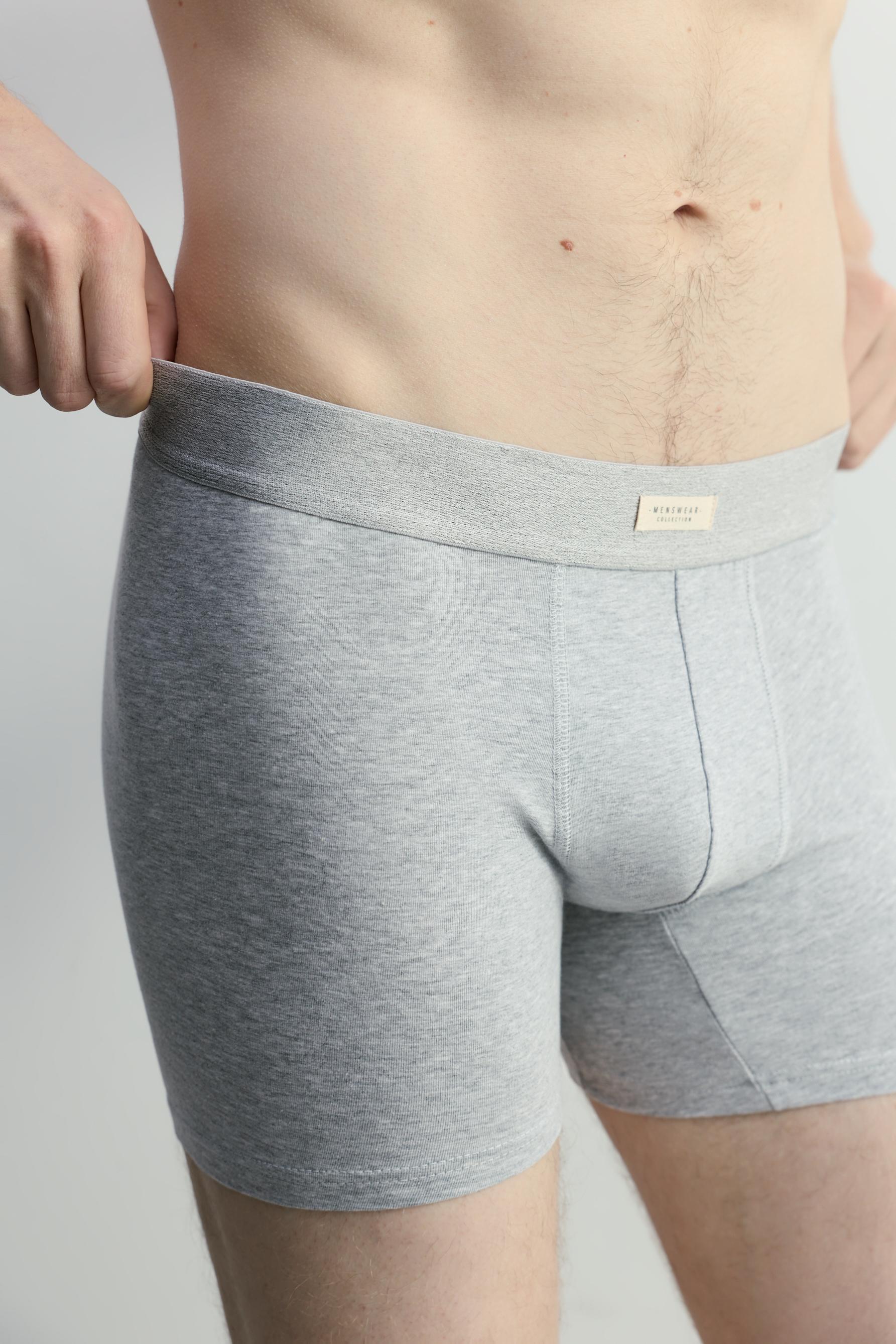 3-pack of long basic boxers — GREY MARL