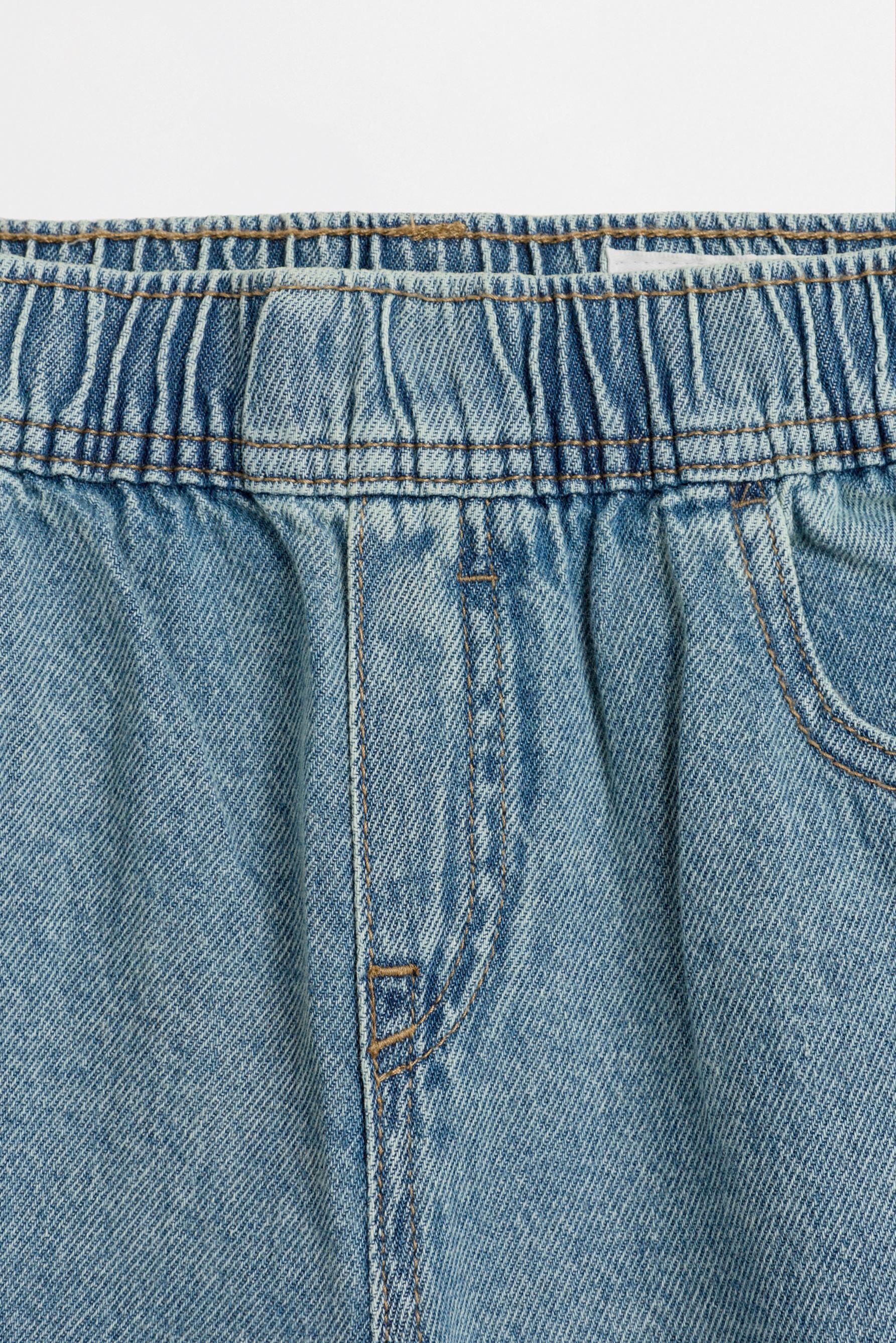 Wide-leg cargo jeans — MEDIUM BLUE