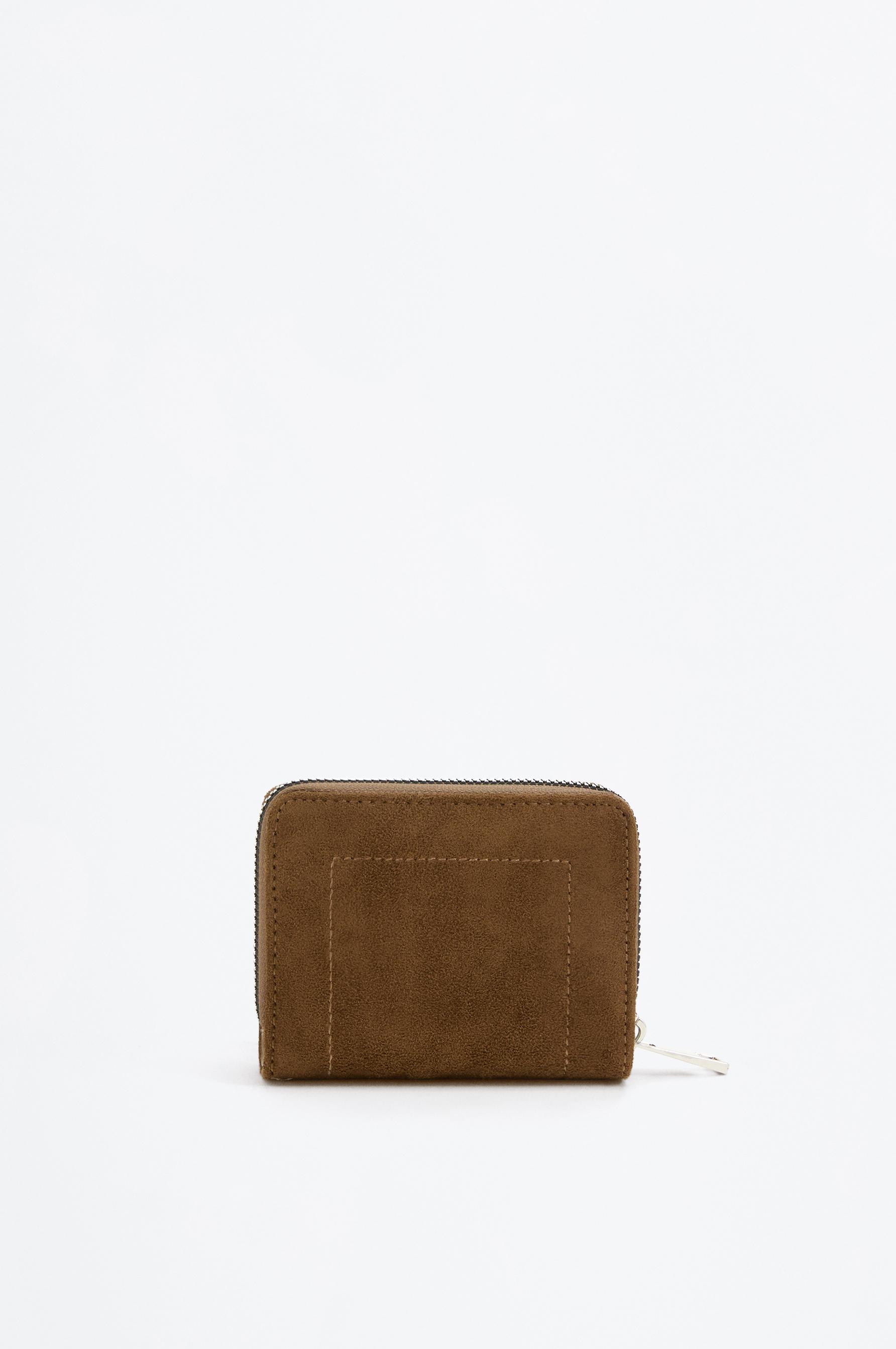 Studded PU wallet — BROWN