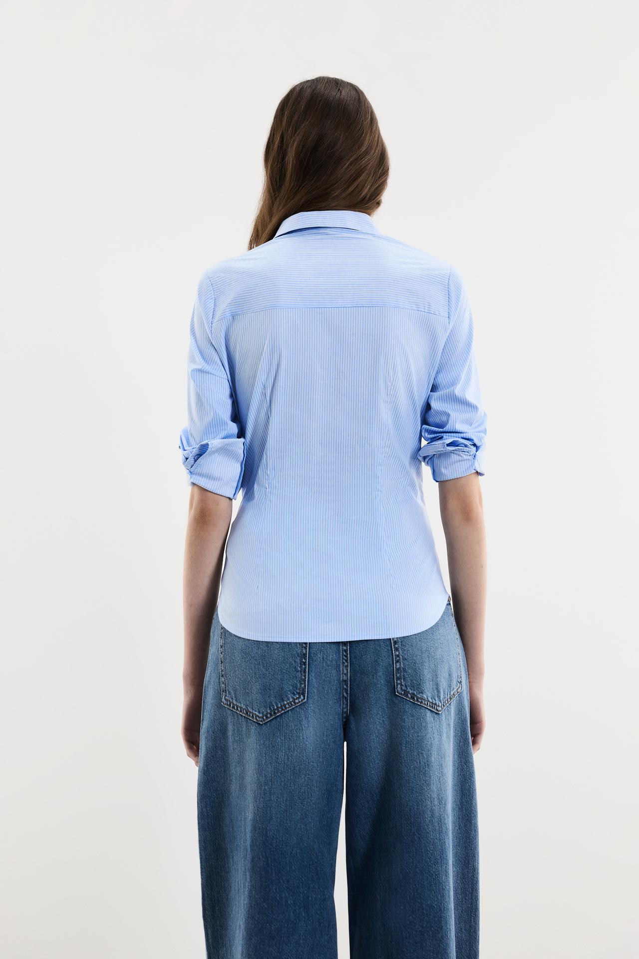 Printed poplin shirt — STRIPED