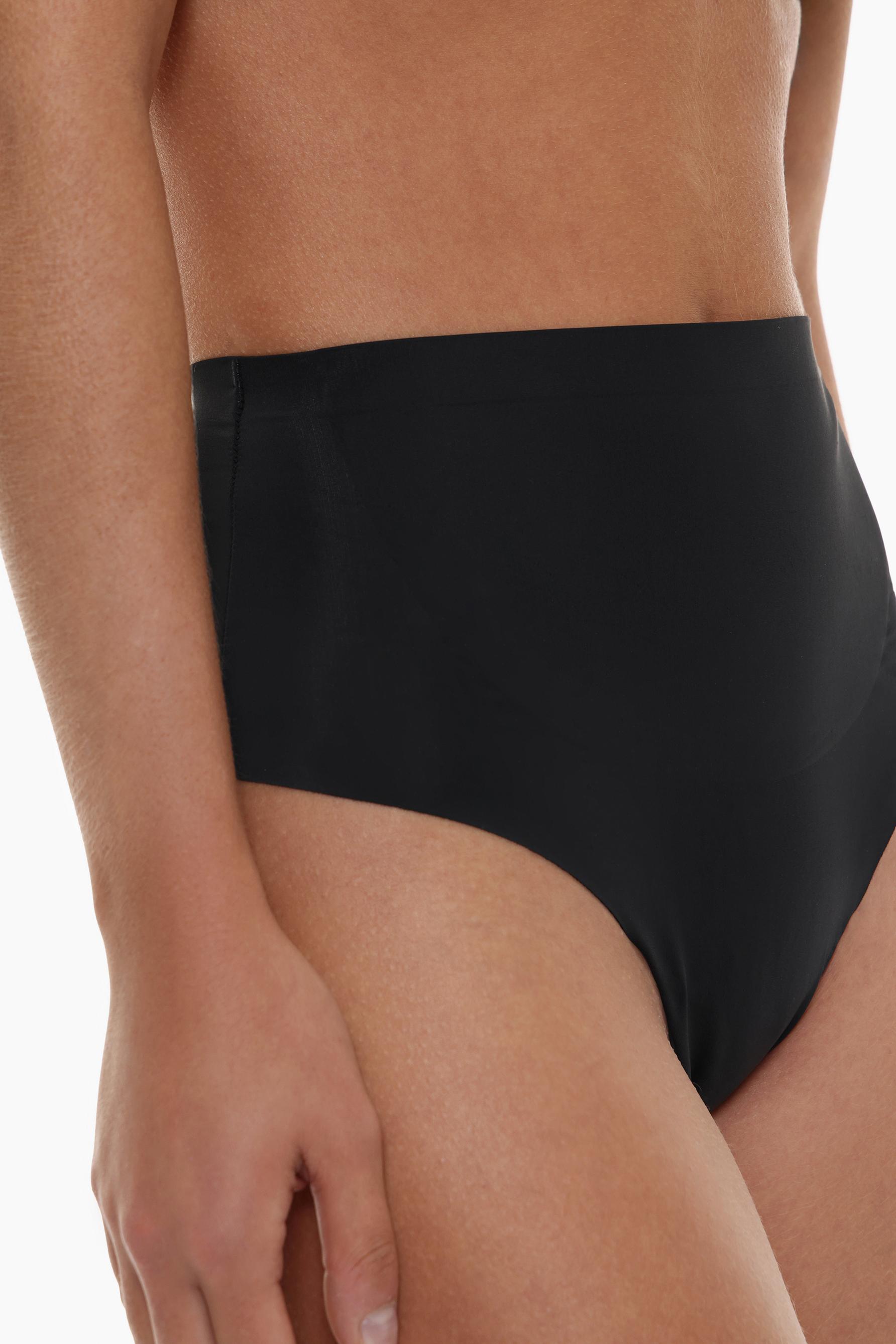 Microfibre shapewear thong — BLACK