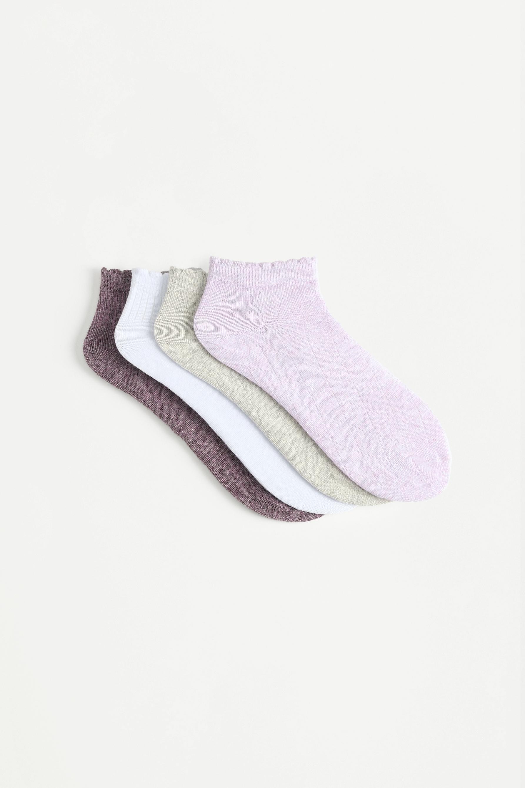 Ankle Socks (4-Pack) — MAUVE MARL