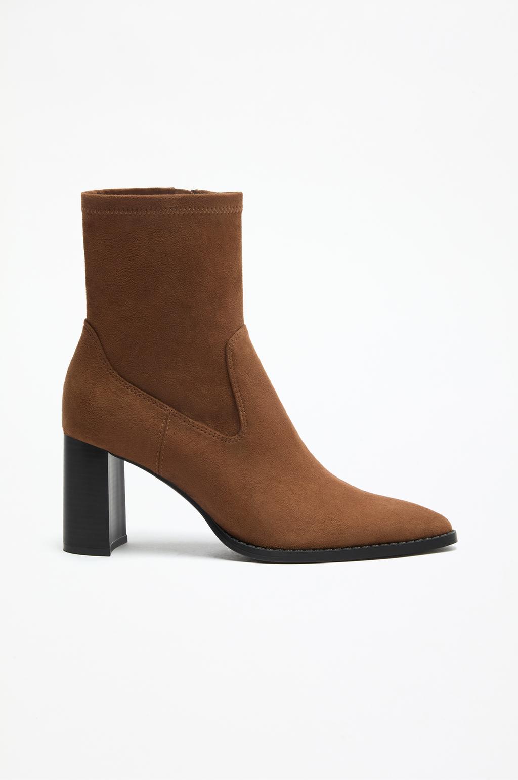 High-heel sock ankle boots