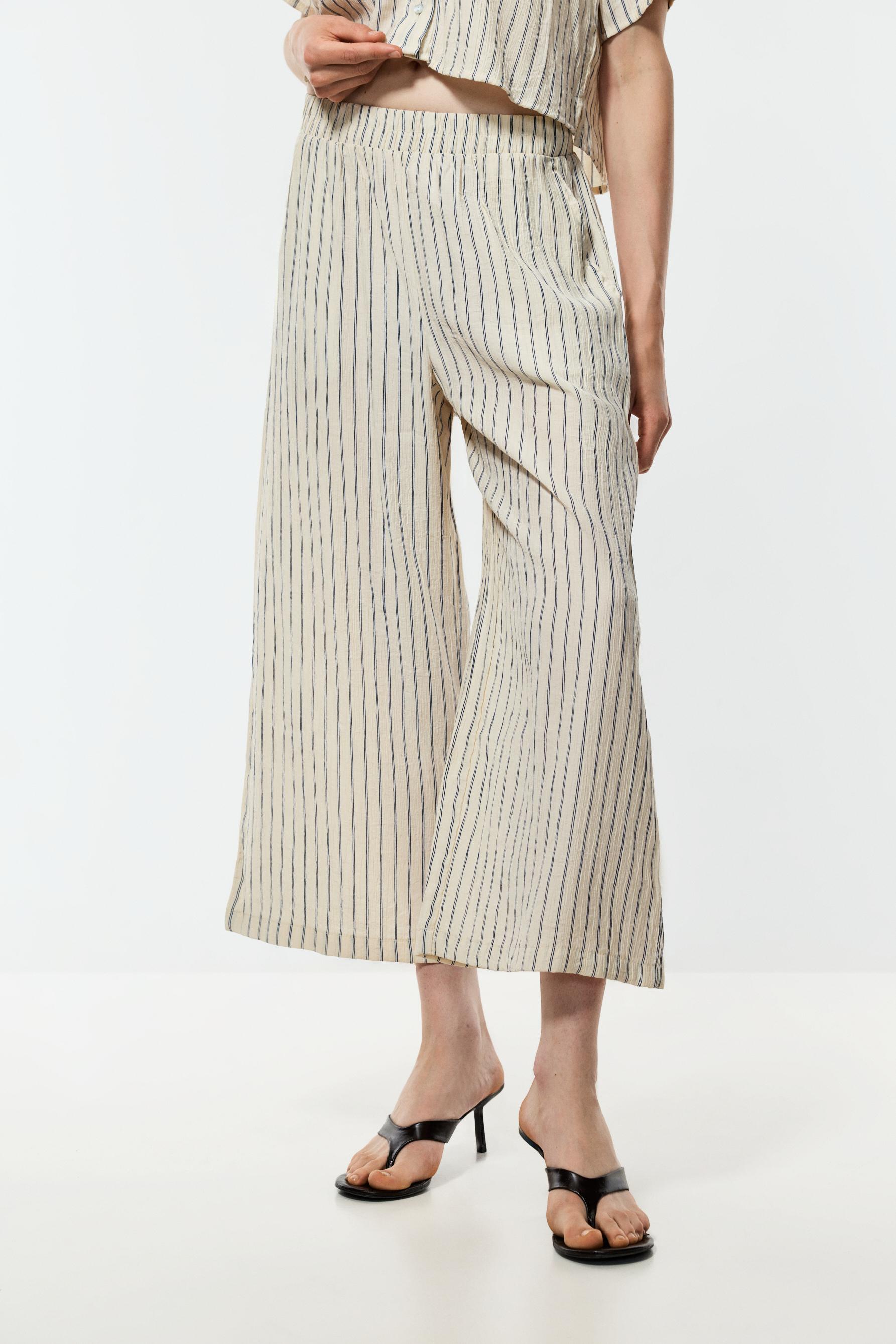 Textured culottes — STRIPED