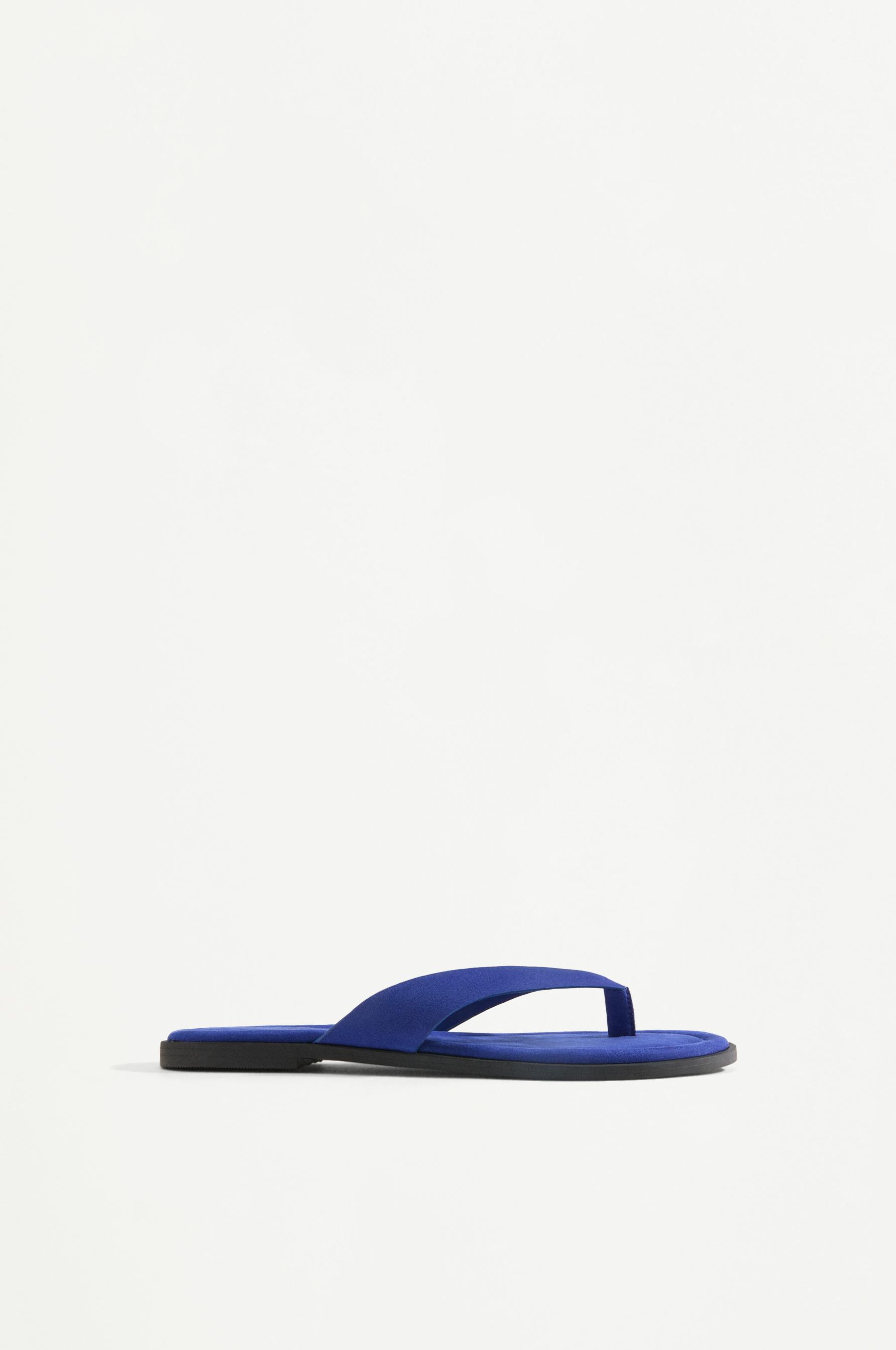 Flat slider thong sandals — DEEP BLUE