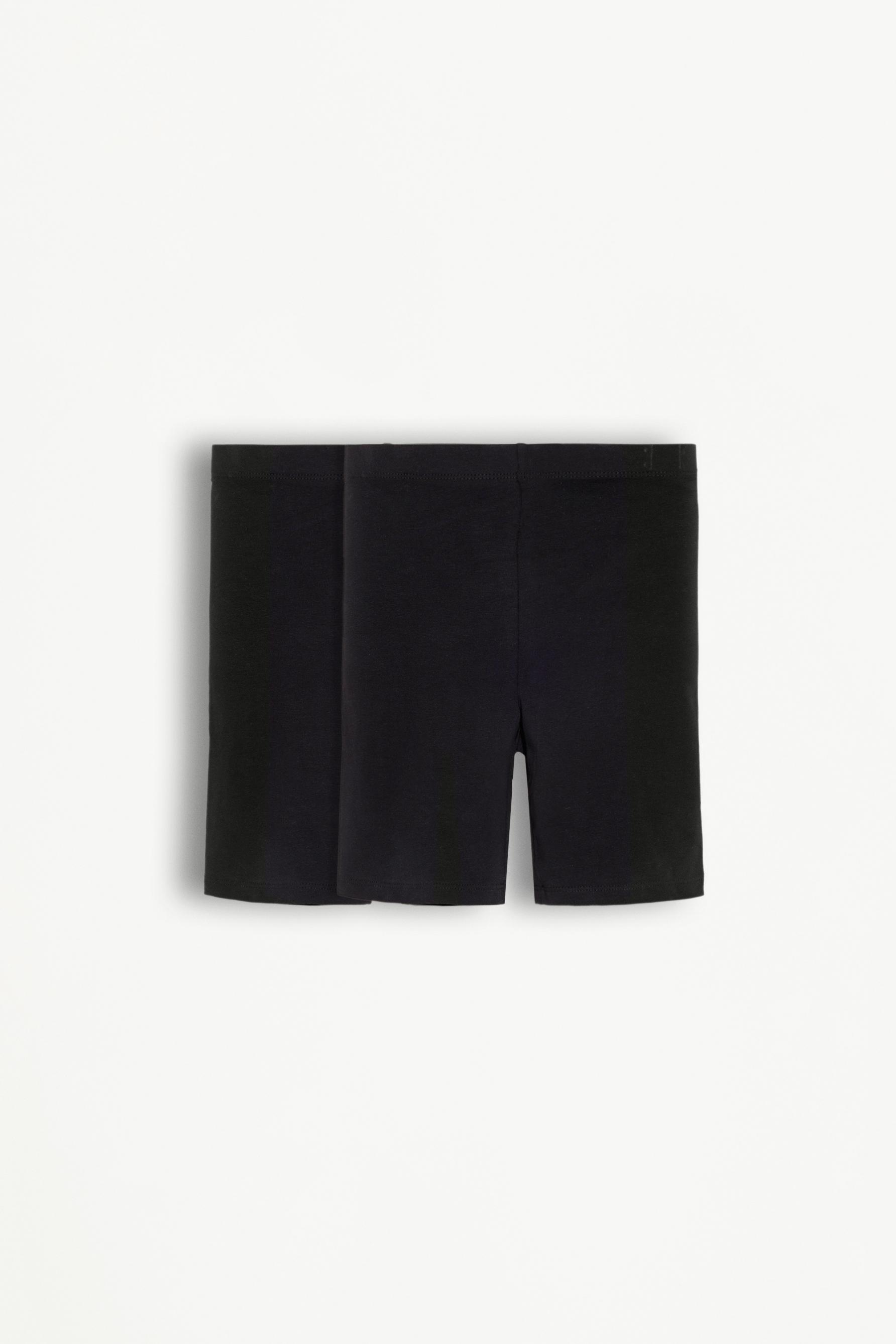 Pack of 2 plain cycling leggings — BLACK