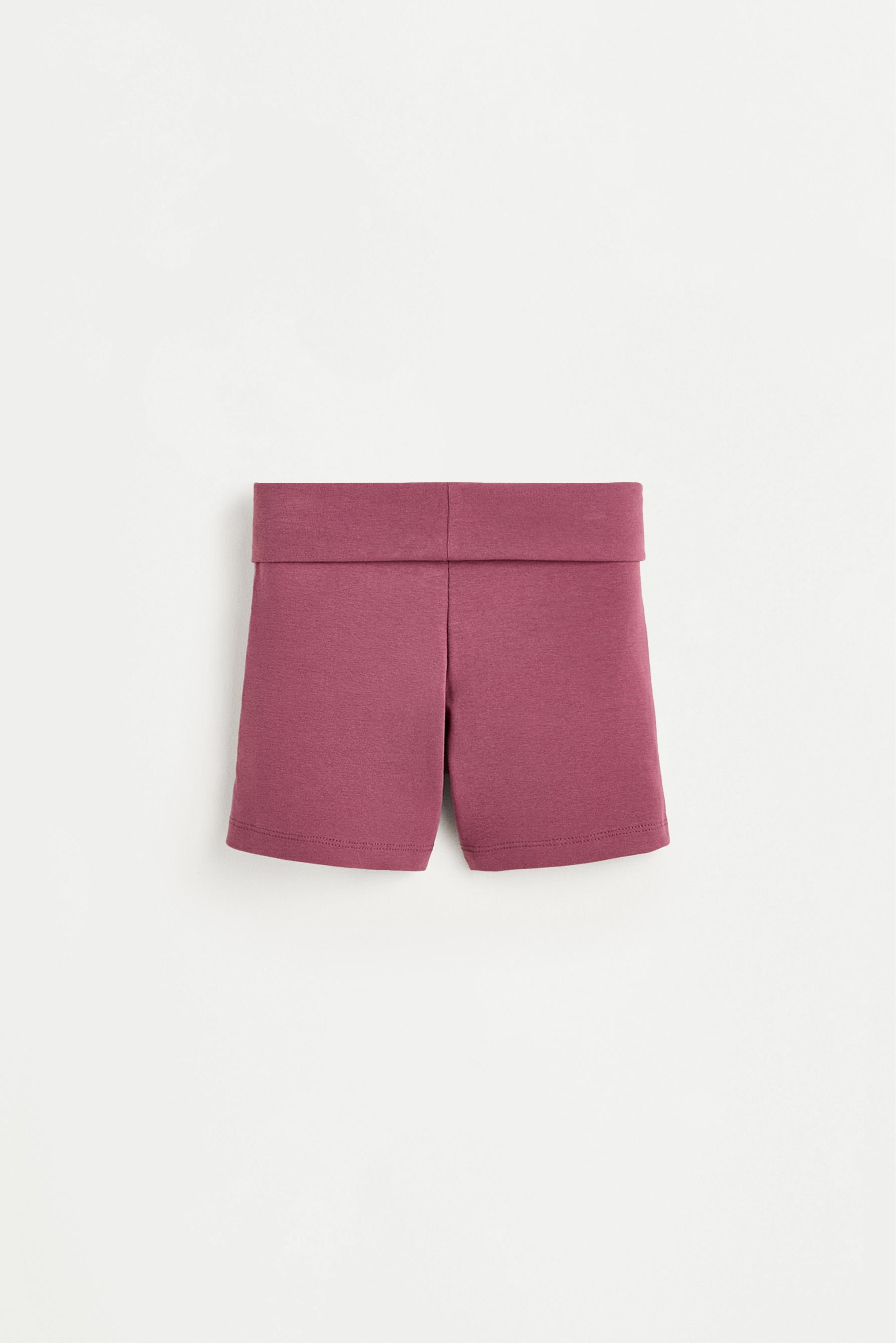 Cycling leggings with fold-over waist — PURPLE